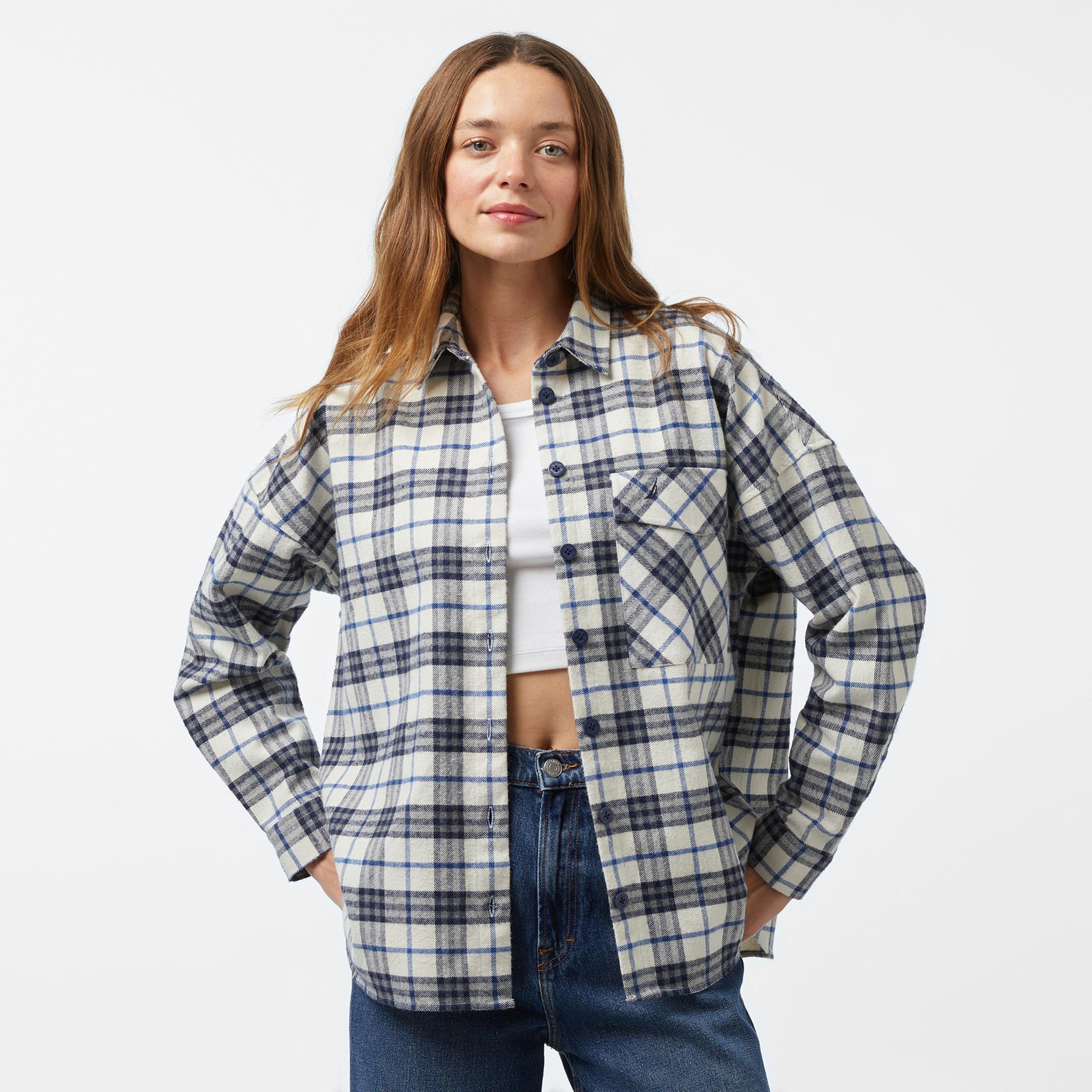 Nautica Kadın Beyaz Oversize Fit Gömlek