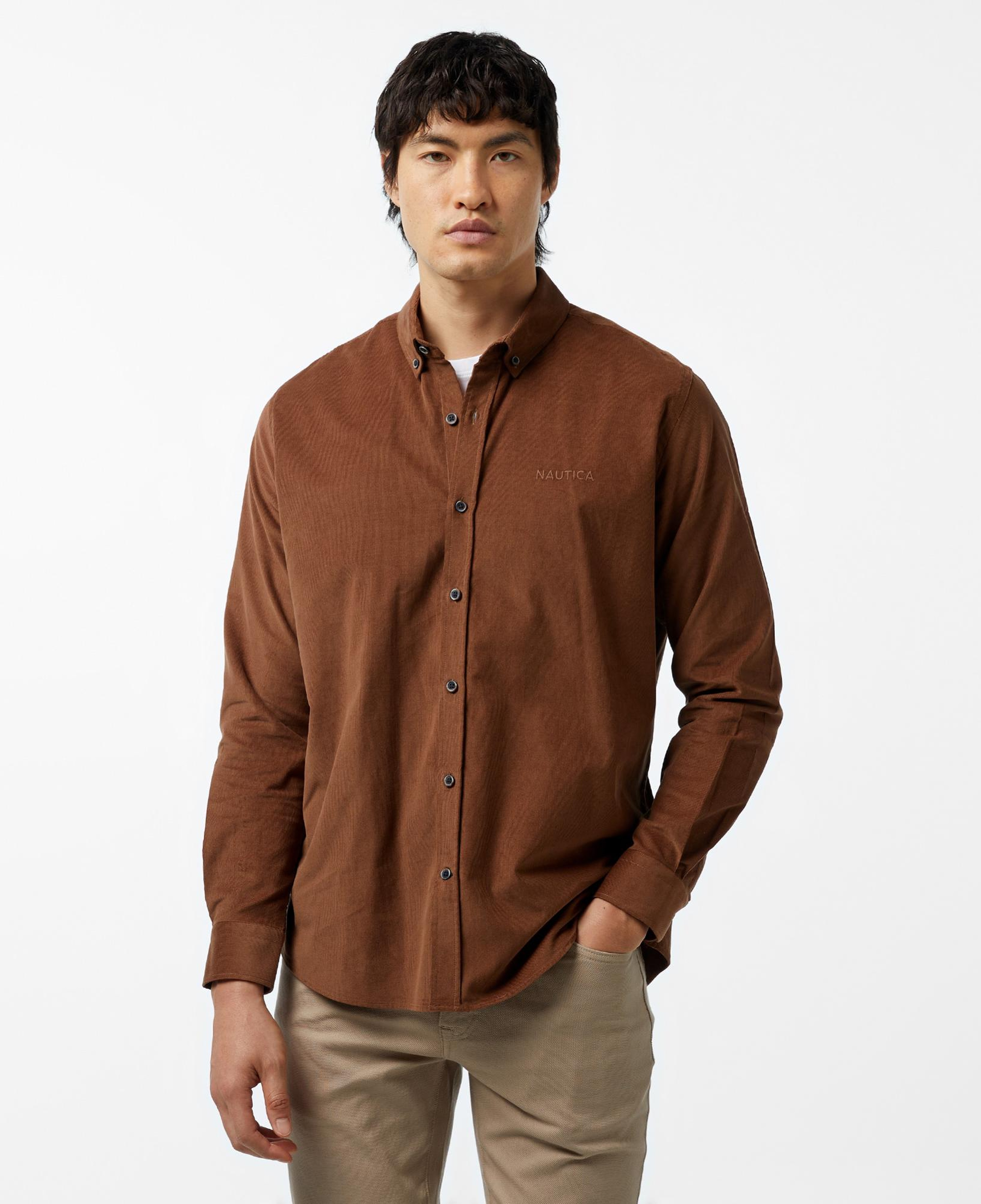 Nautica Erkek Kahverengi Classic Fit Gömlek