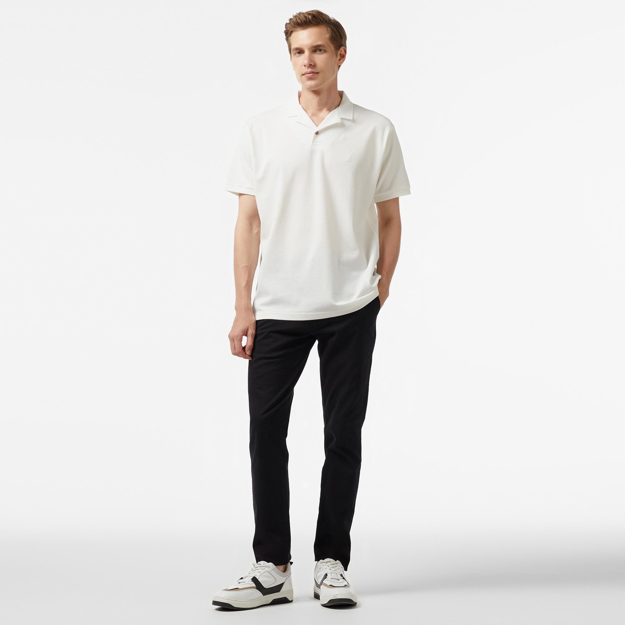 Nautica Erkek Kırık Beyaz Classic Fit Polo Yaka T-Shirt