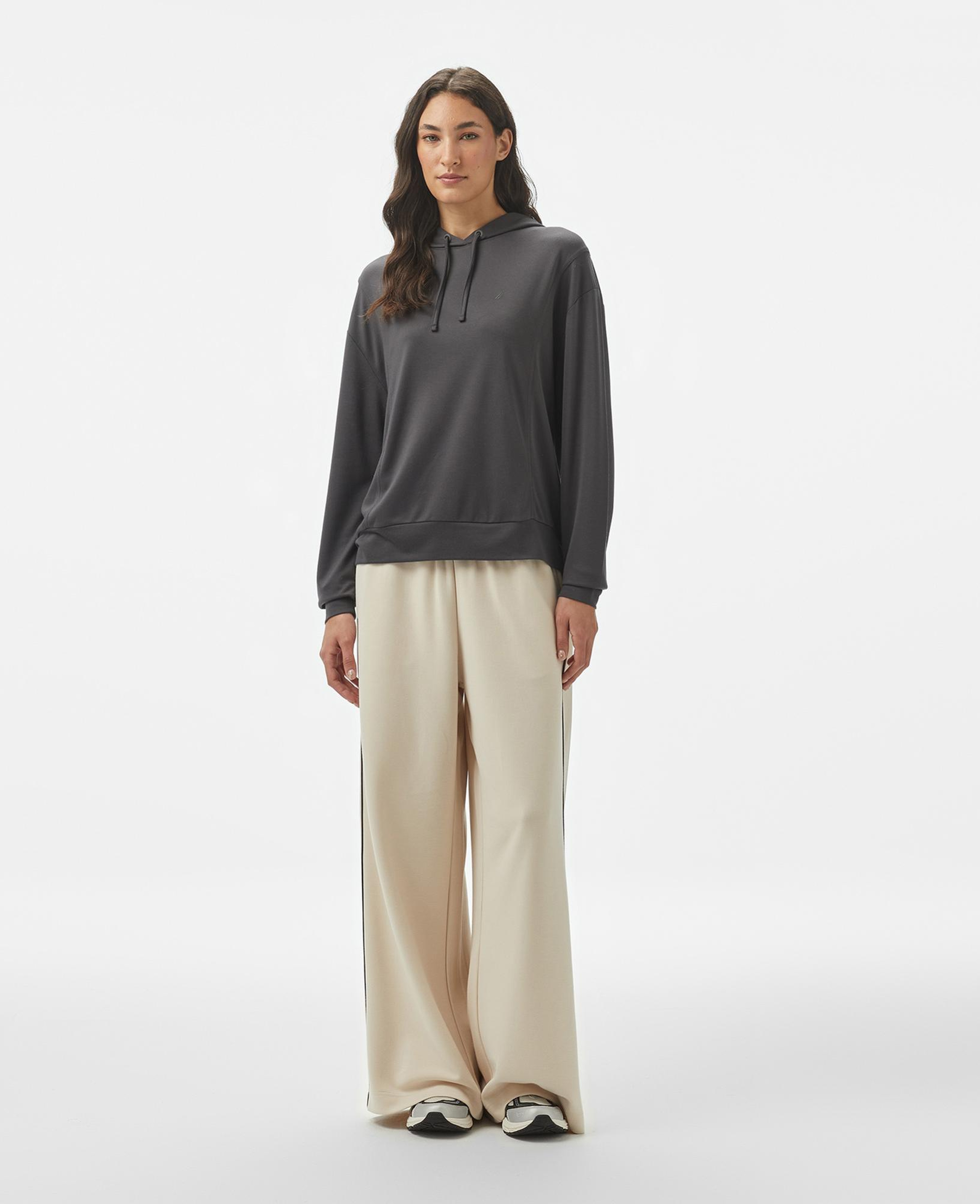 Nautica Kadın Gri Regular Fit Kapüşonlu Sweatshirt