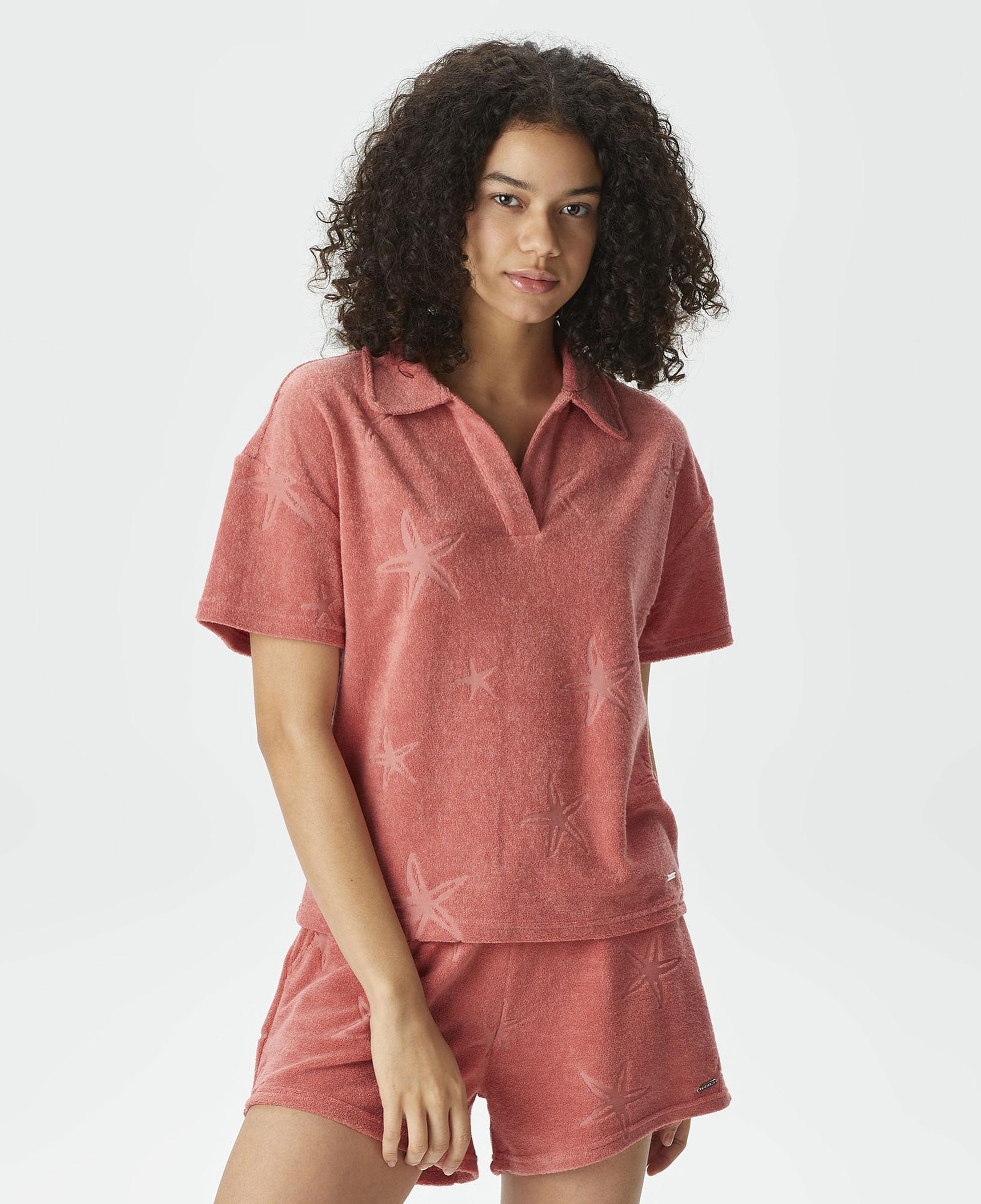 Nautica Kadın Pembe Relaxed Fit Polo Yaka T-Shirt