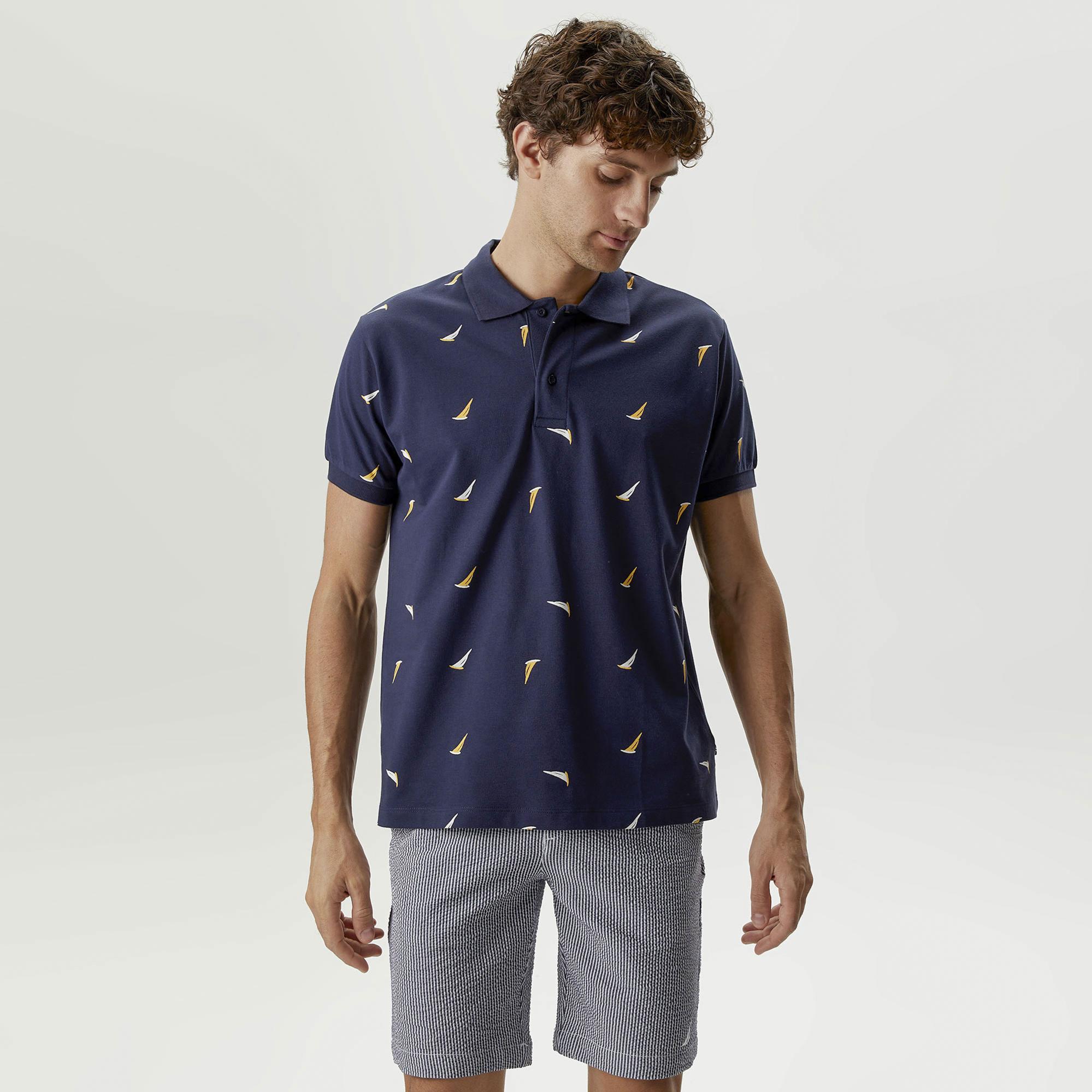 Nautica Erkek Lacivert Classic Fit Kısa Kollu Polo Yaka T-Shirt
