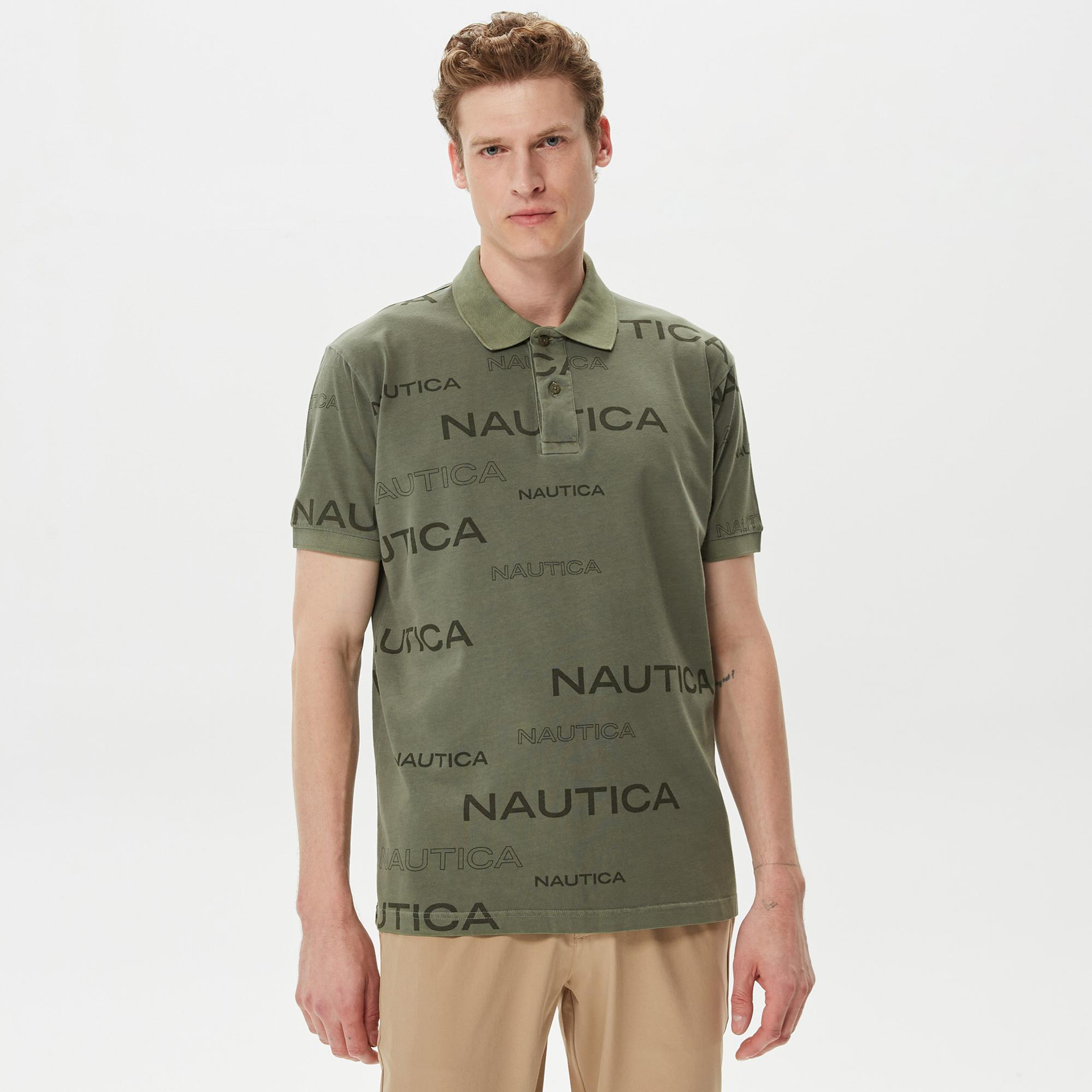 Nautica Erkek Yeşil Classic Fit Kısa Kollu Polo Yaka T-Shirt
