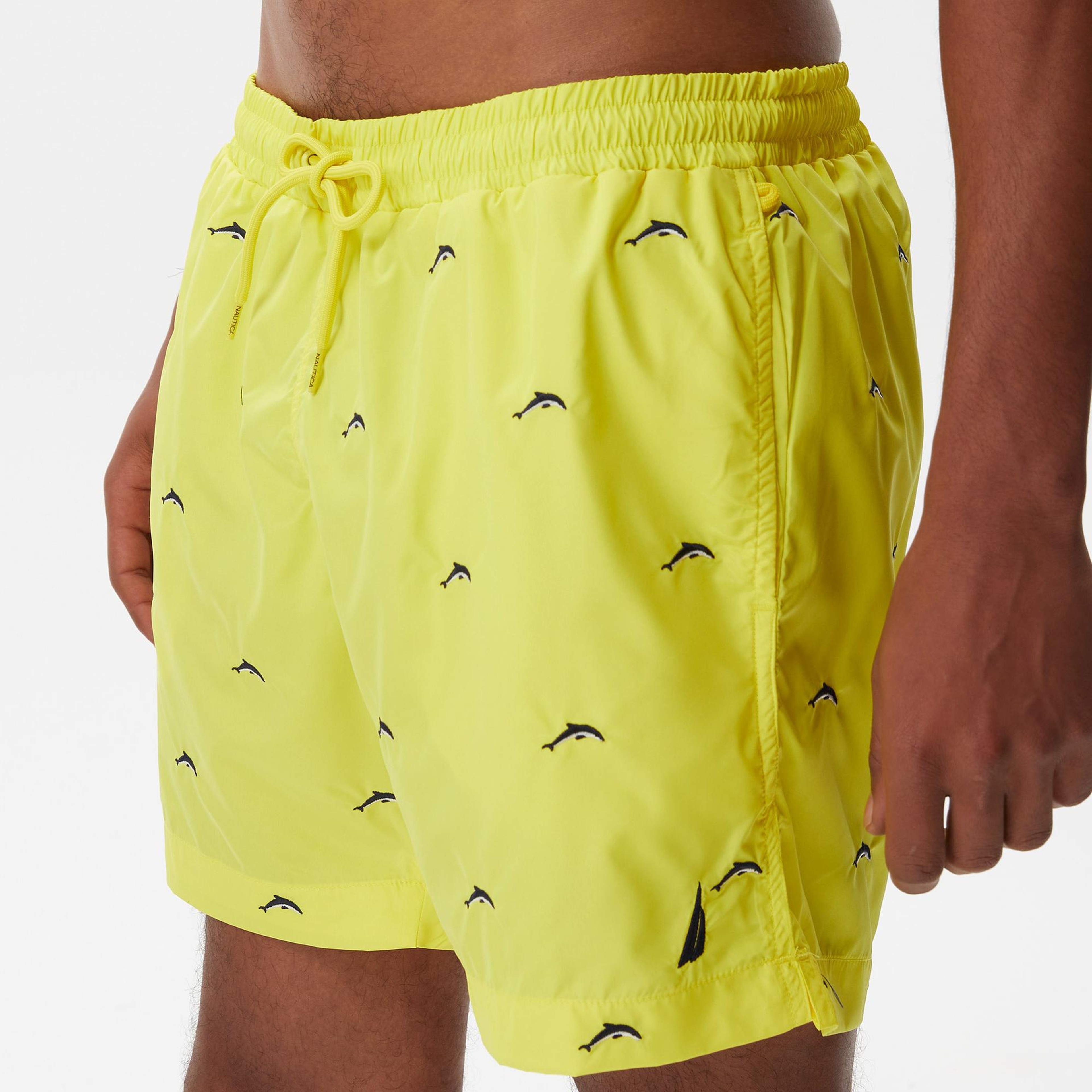 Nautica Erkek Sarı Desenli Deniz Şortu