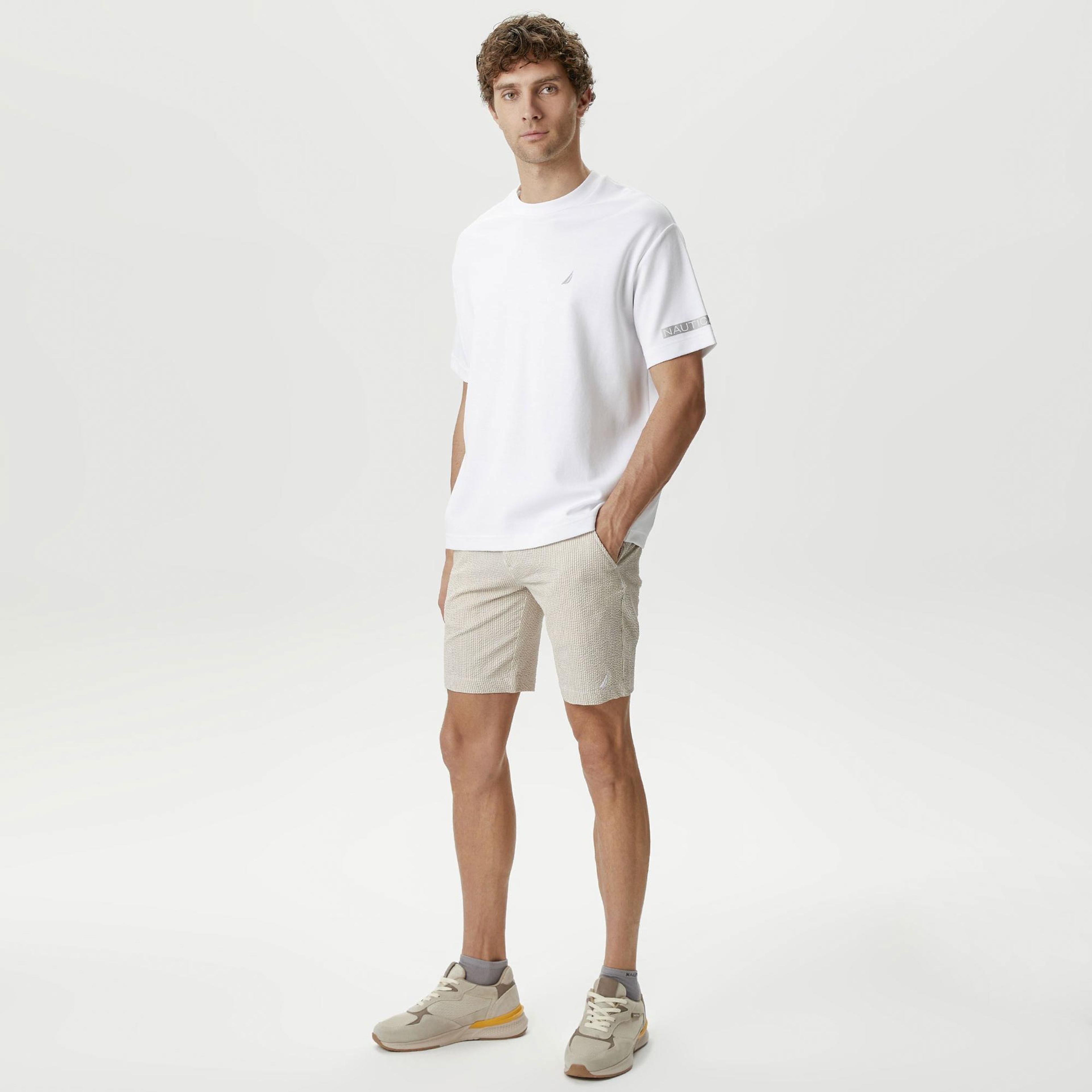 Nautica Erkek Beyaz Oversize T-Shirt