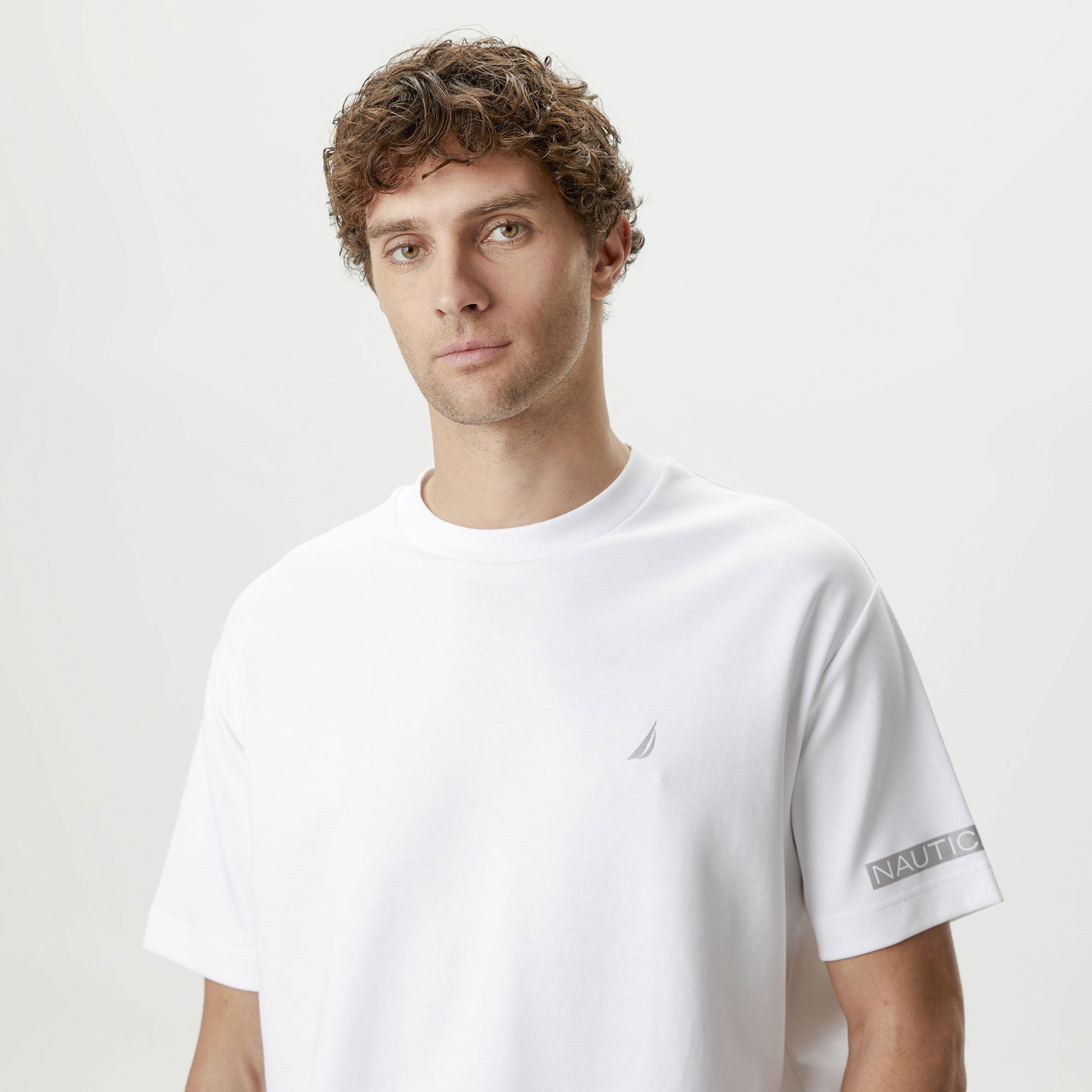 Nautica Erkek Beyaz Oversize T-Shirt