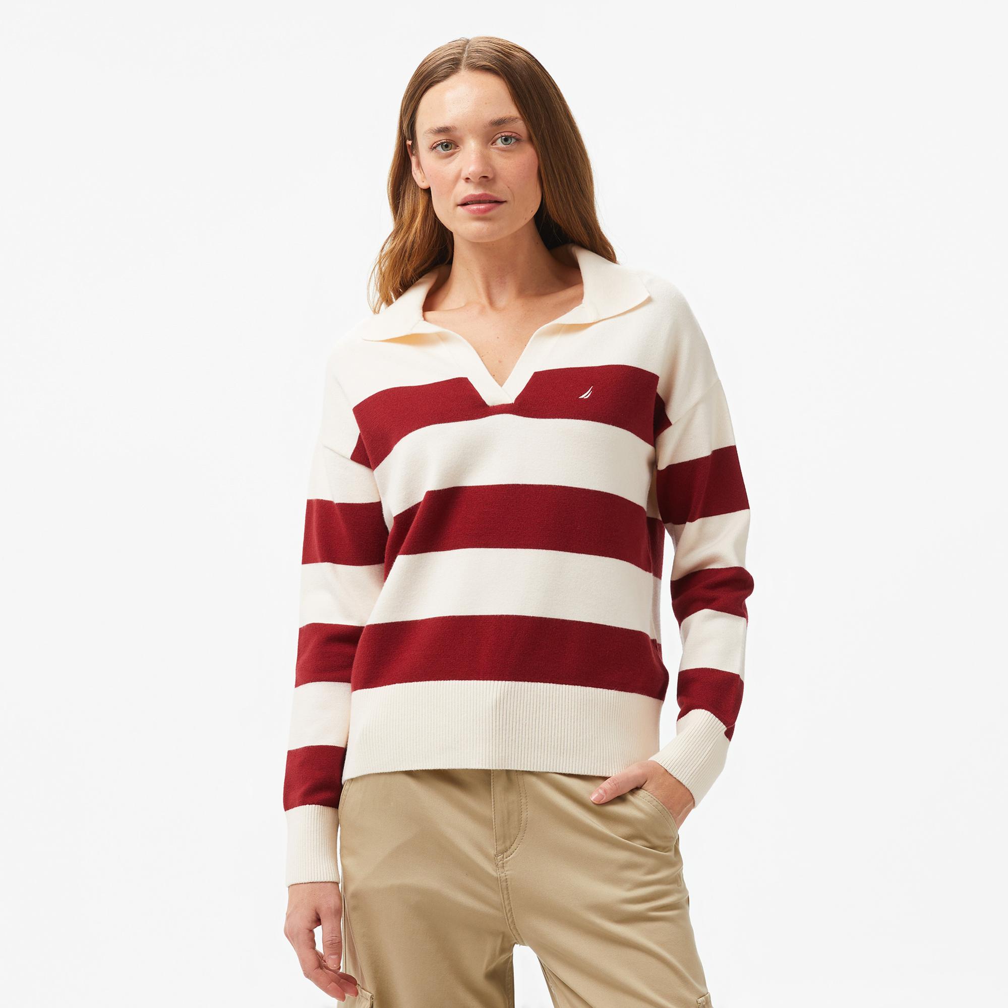 Nautica Kadın Beyaz Regular Fit Triko