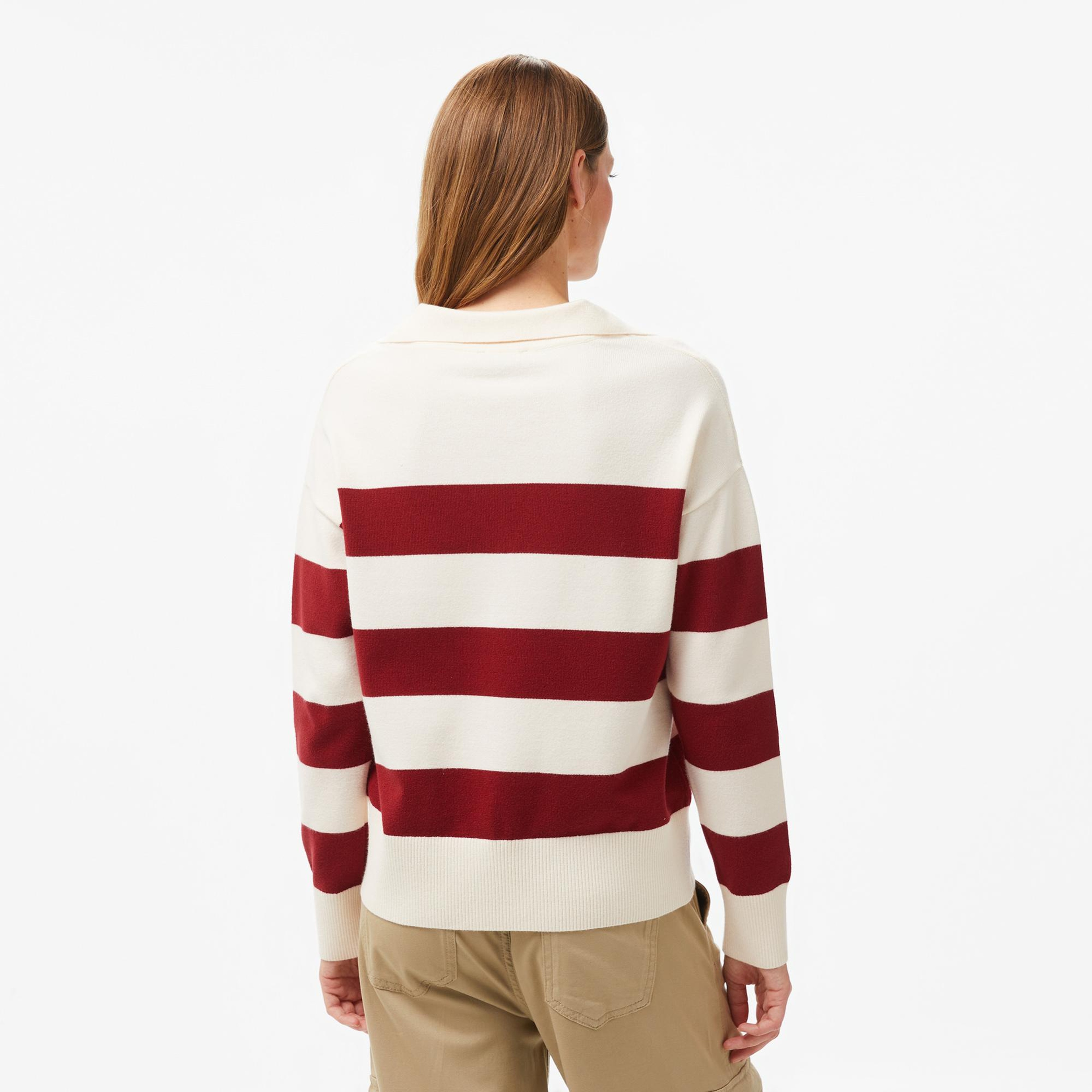 Nautica Kadın Beyaz Regular Fit Triko