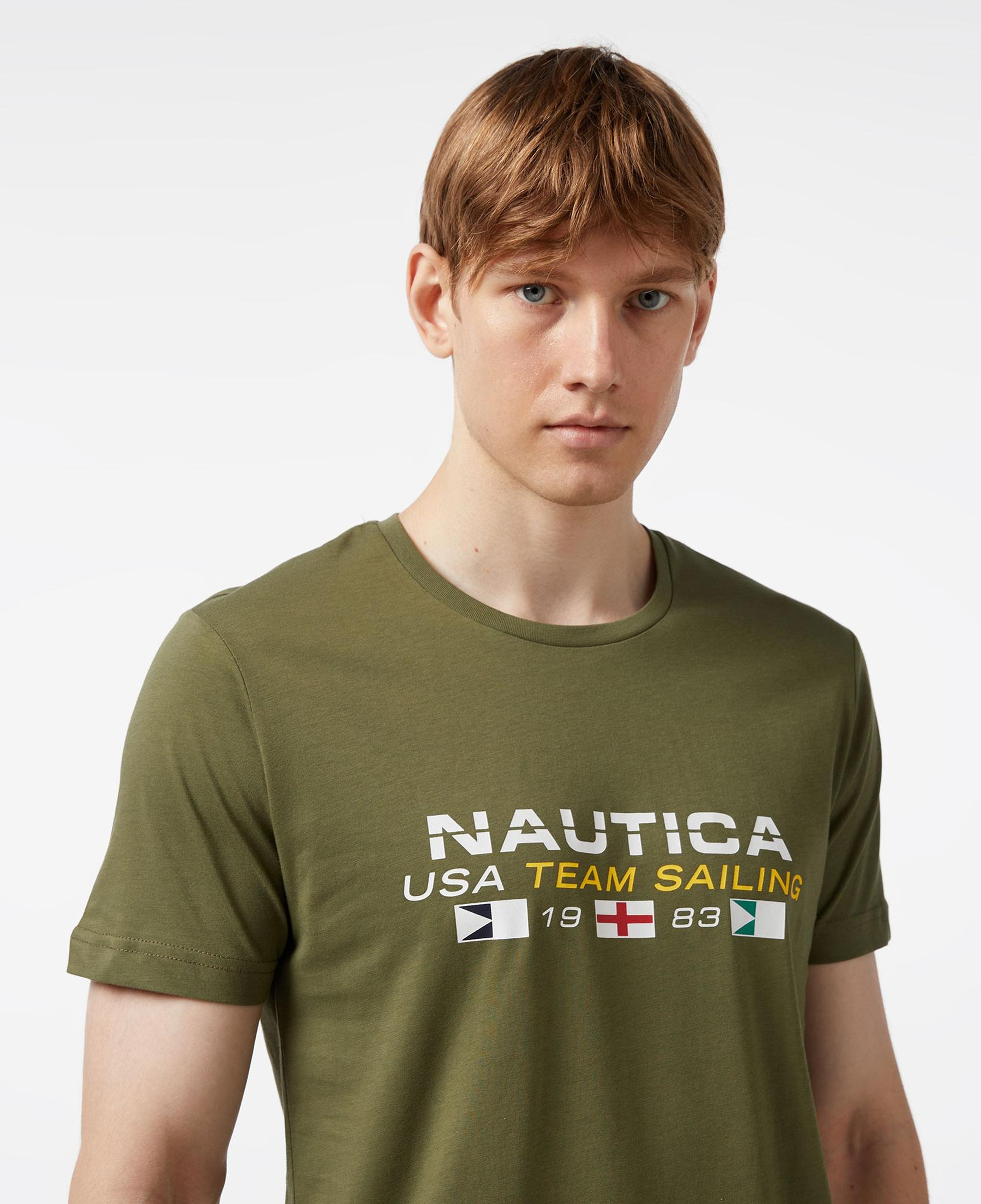 Nautica Erkek Yeşil Standart Fit Kısa Kollu Baskılı T-Shirt