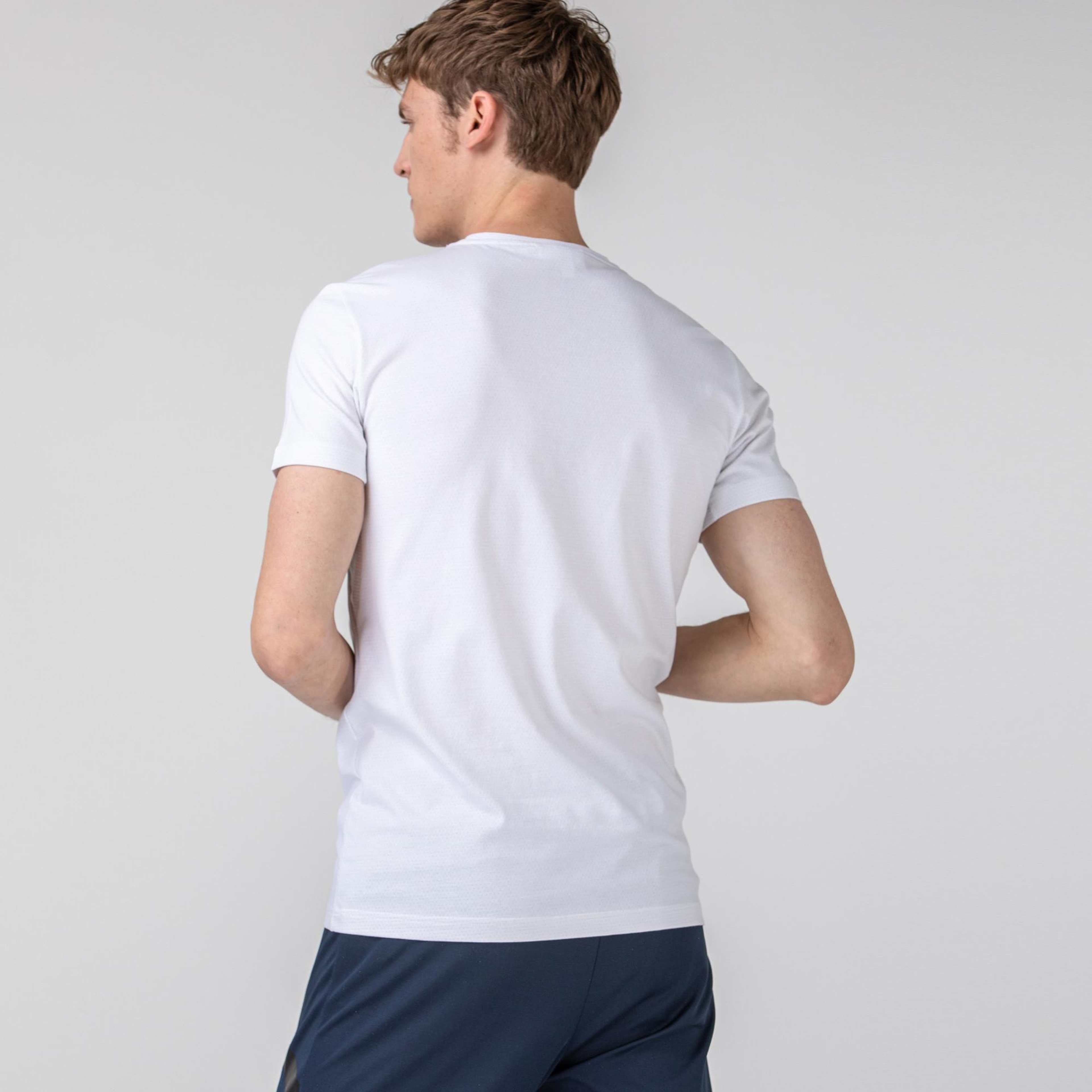 Lacoste Erkek Slim Fit Bisiklet Yaka Beyaz T-Shirt