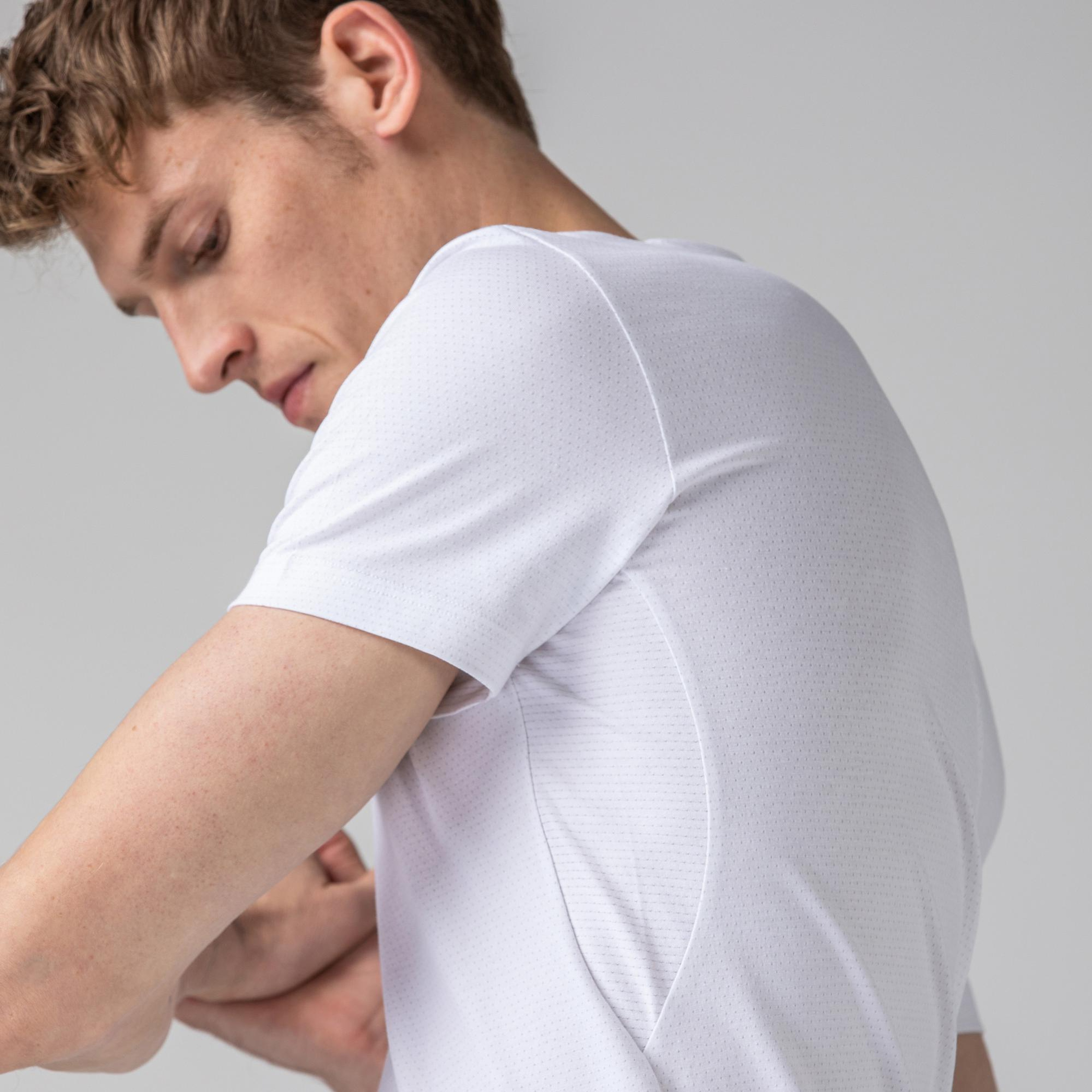 Lacoste Erkek Slim Fit Bisiklet Yaka Beyaz T-Shirt