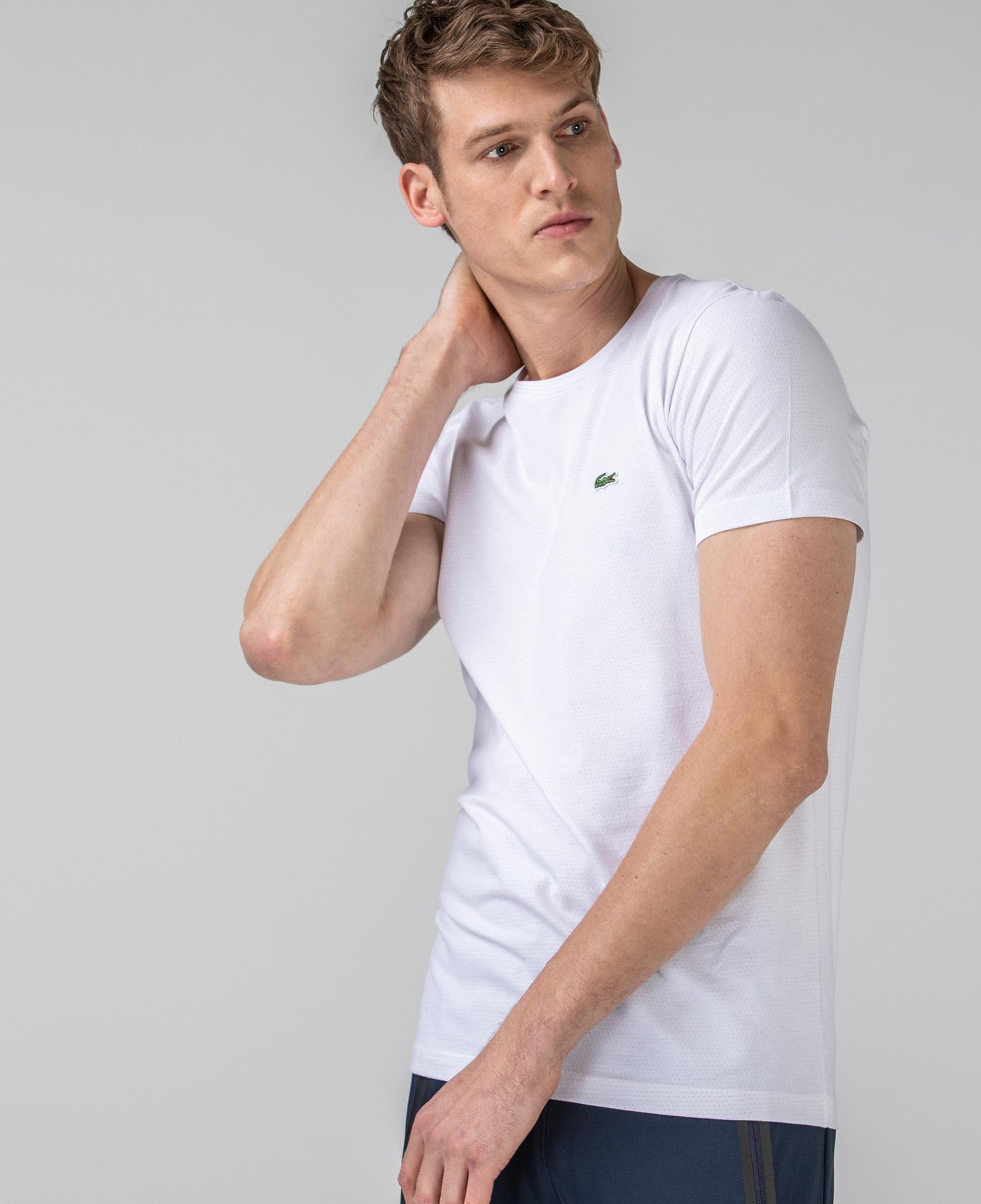 Lacoste Erkek Slim Fit Bisiklet Yaka Beyaz T-Shirt