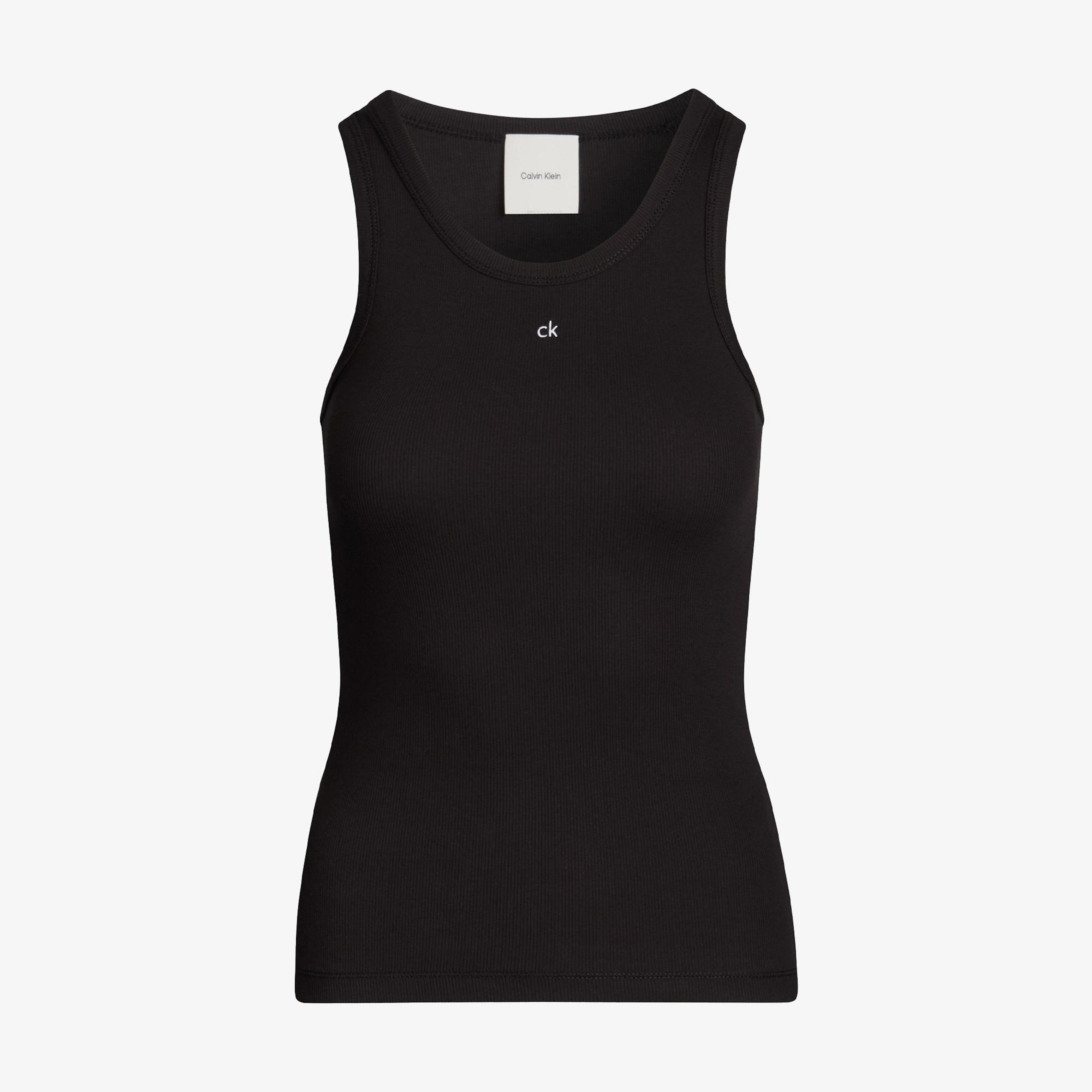 Calvin Klein Graphic Slim Kadın Siyah Kolsuz T-Shirt