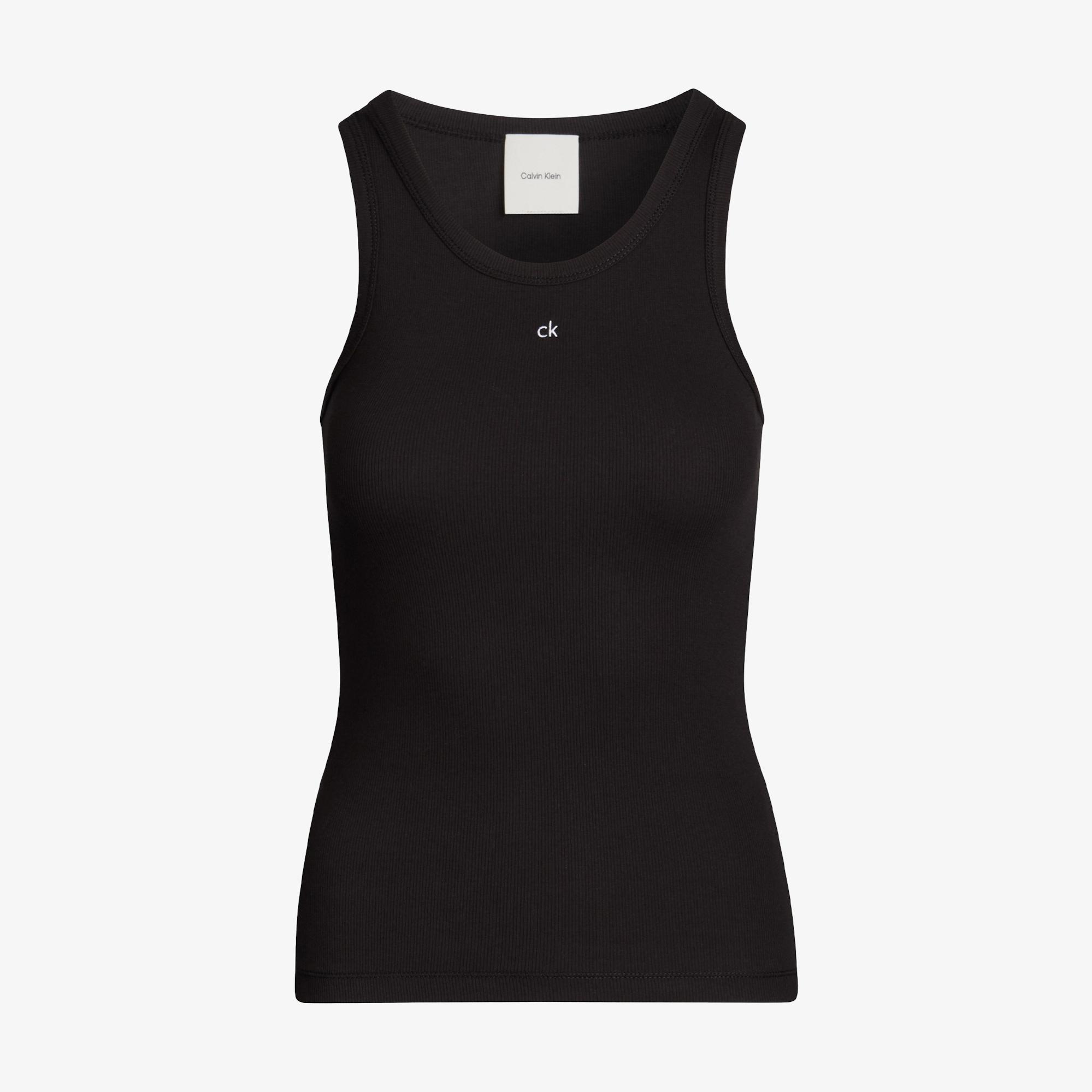 Calvin Klein Graphic Slim Kadın Siyah Kolsuz T-Shirt