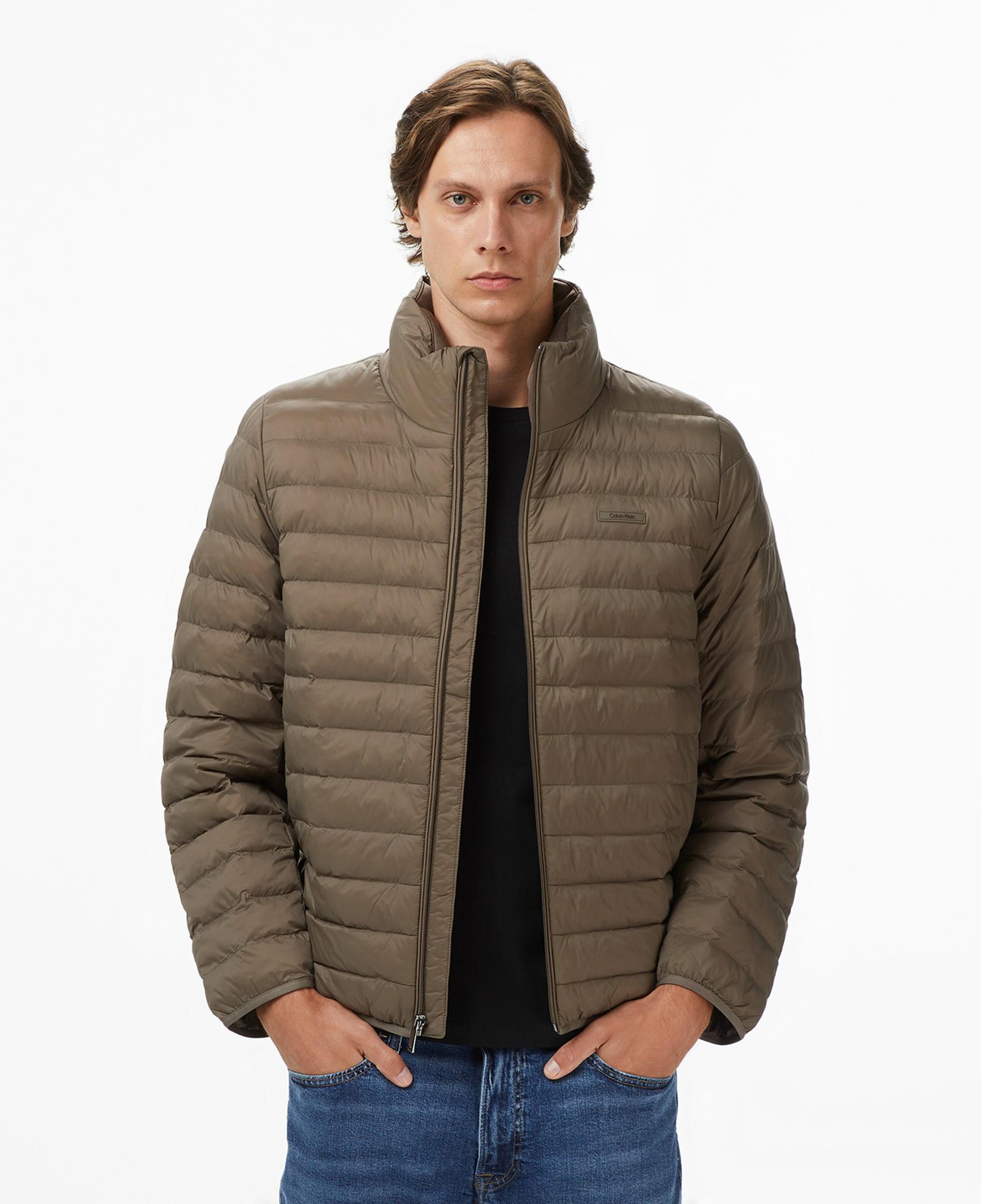 Calvin Klein Nylon Channeled Puffer Erkek Haki Mont