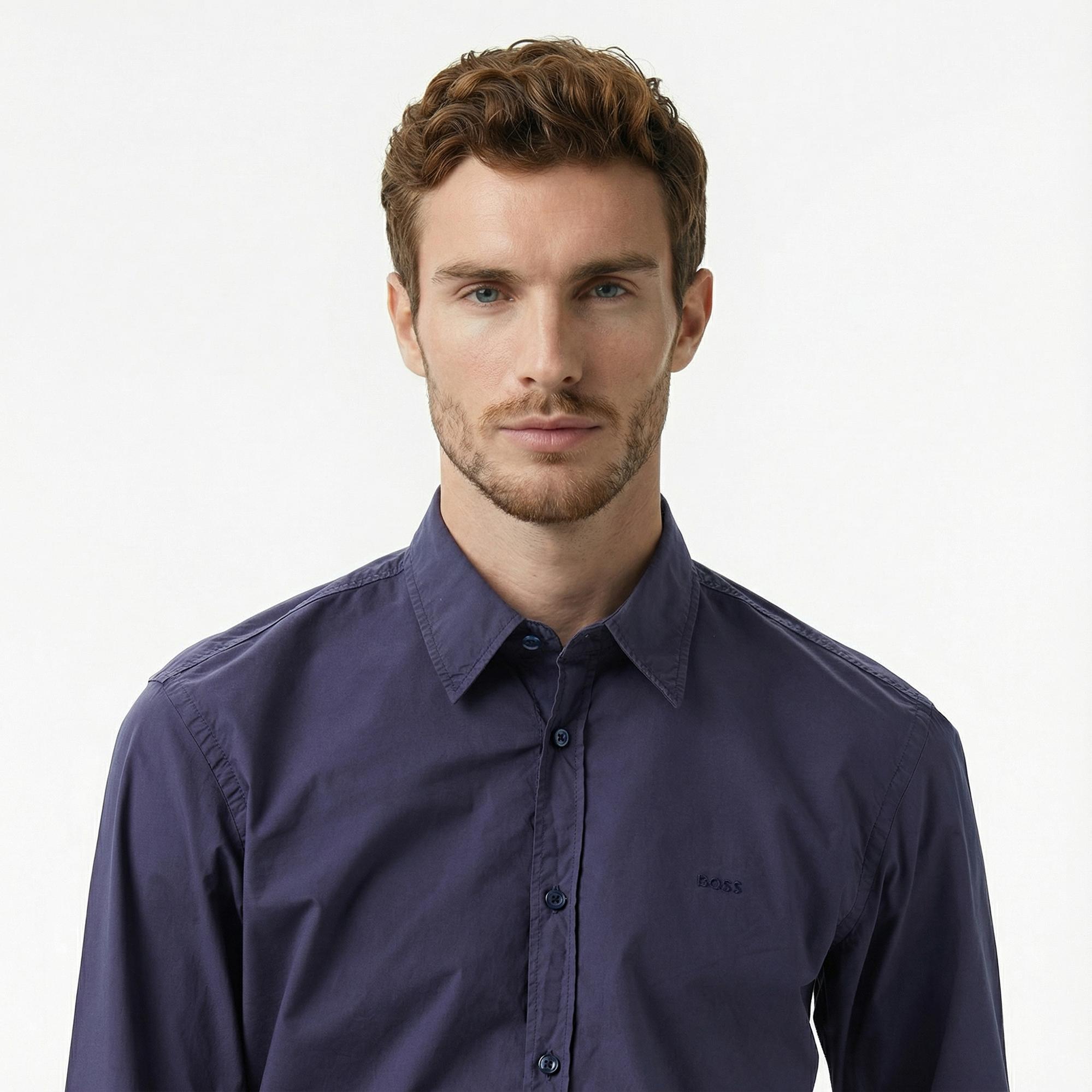 Boss Relegant 6 Erkek Lacivert Gömlek