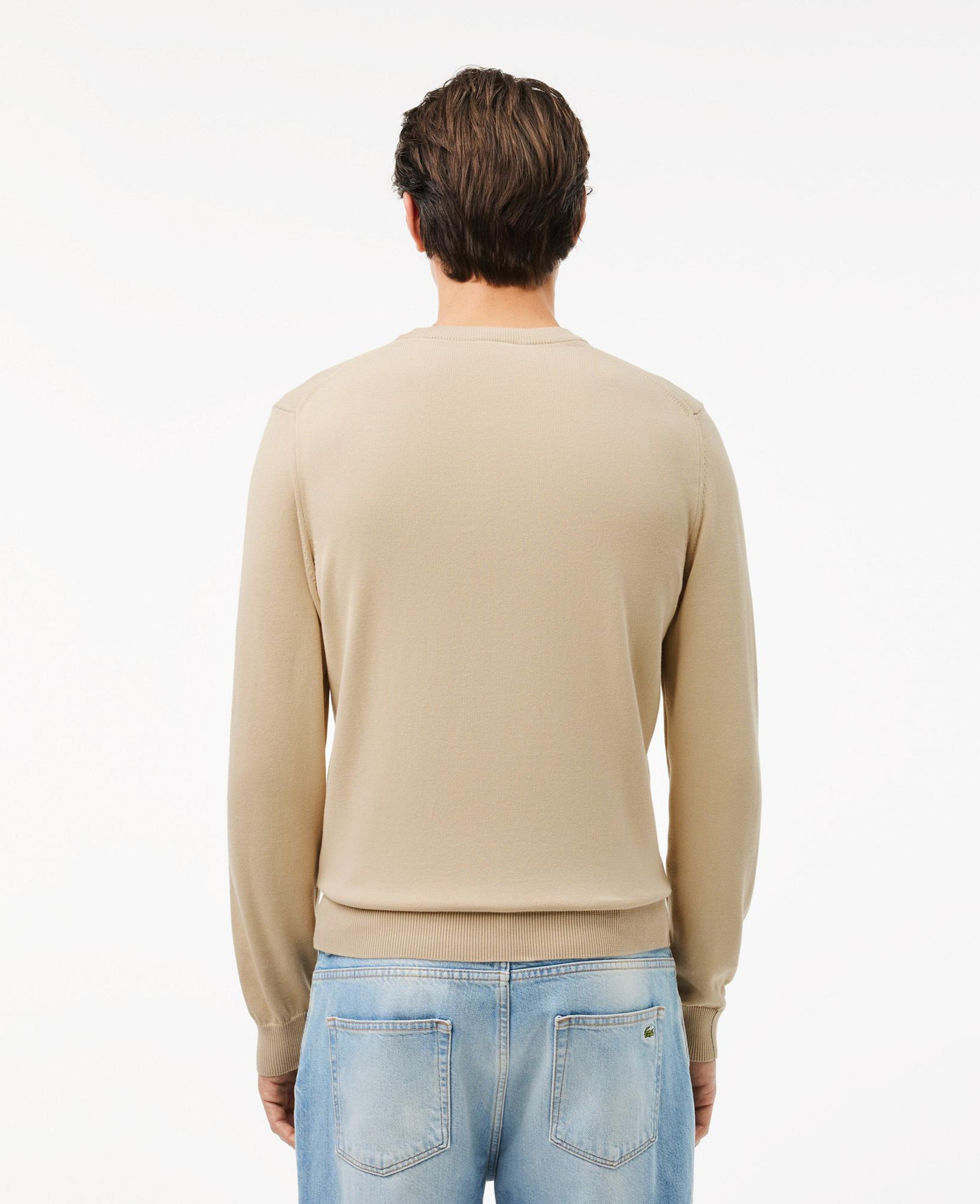 Lacoste Erkek Regular Fit Bisiklet Yaka Krem Kazak