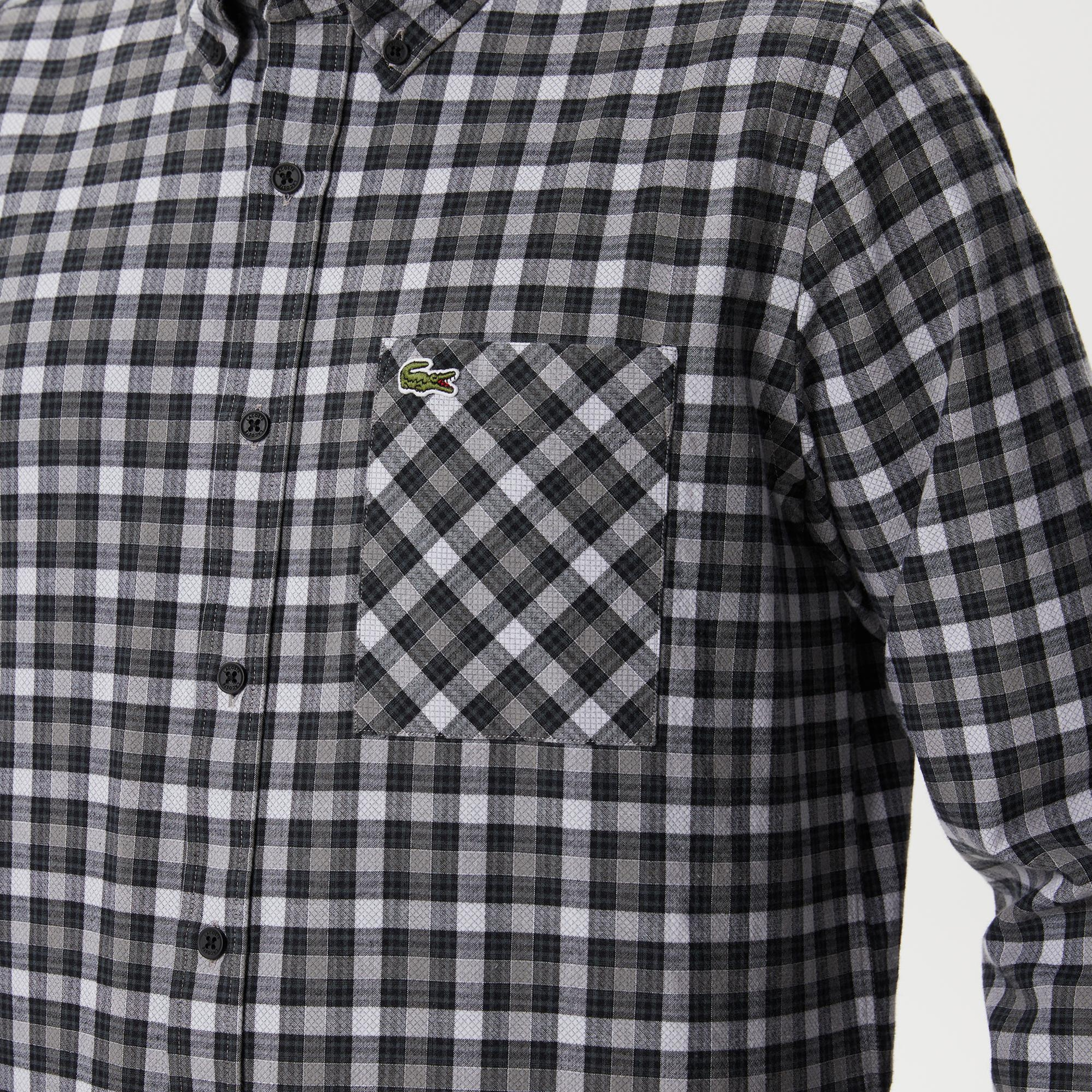 Lacoste Erkek Regular Fit Ekose Siyah Gömlek