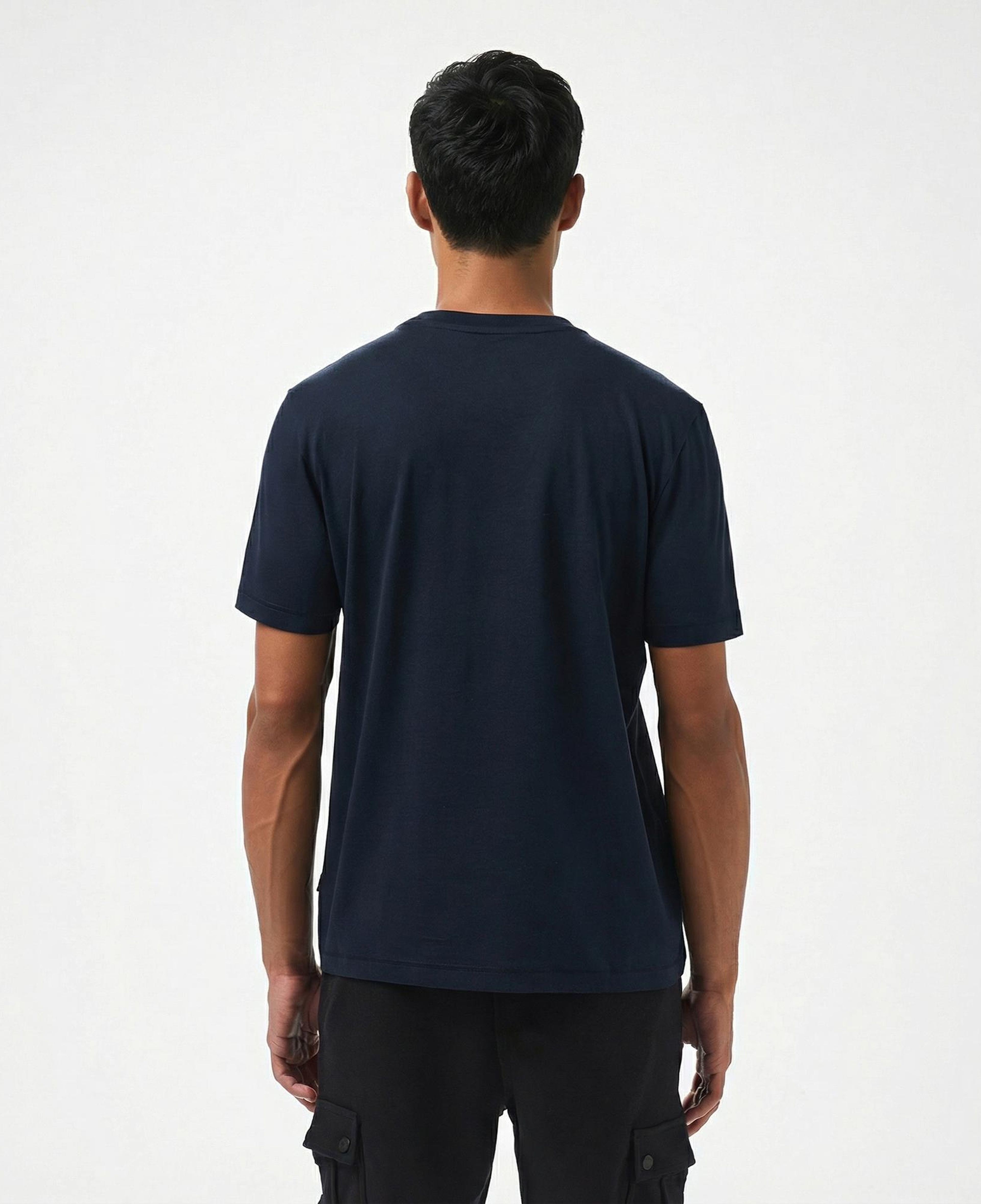 Boss Logotexture Erkek Mavi T-Shirt