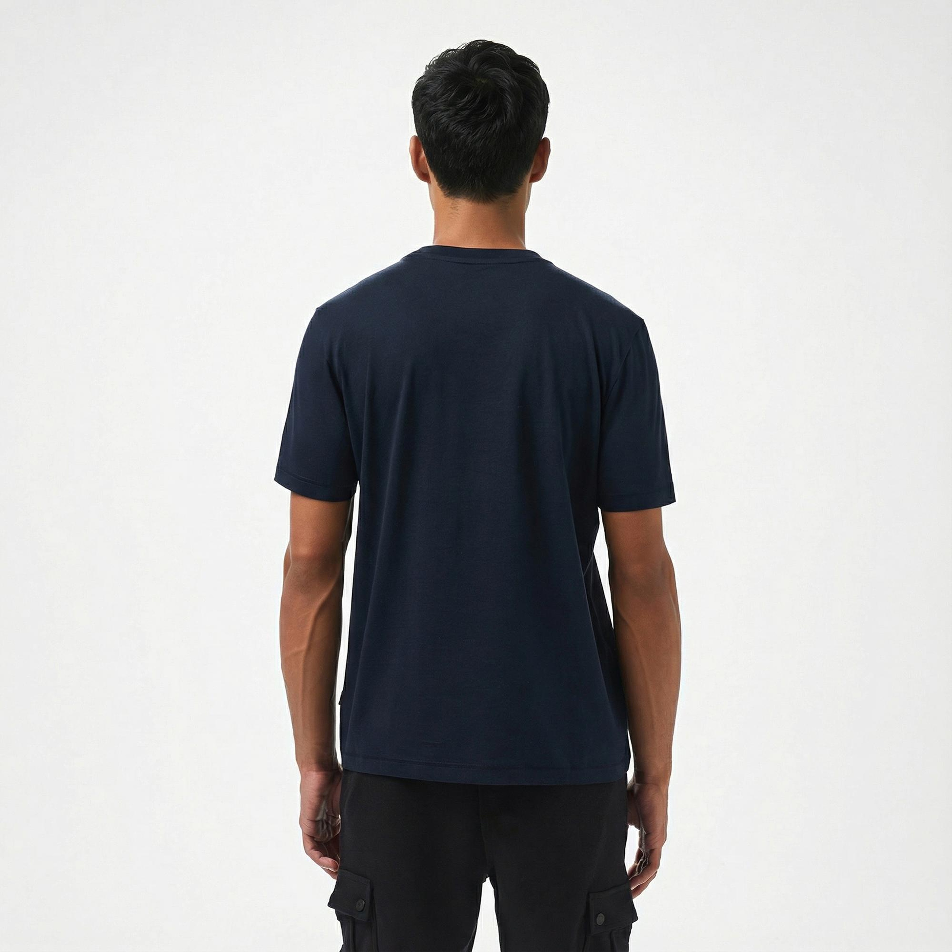 Boss Logotexture Erkek Mavi T-Shirt