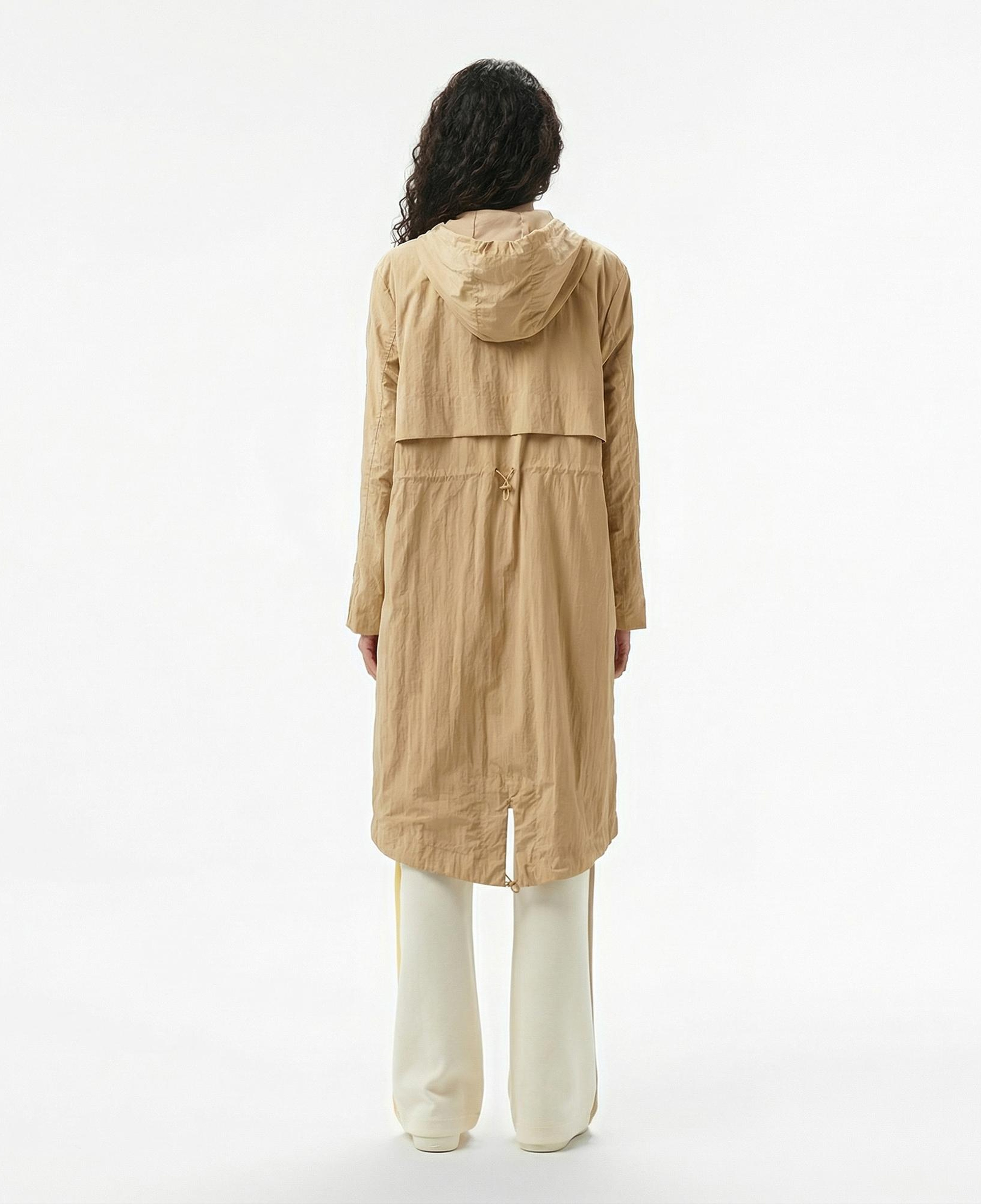 Lacoste Kadın Kapüşonlu Bej Mont