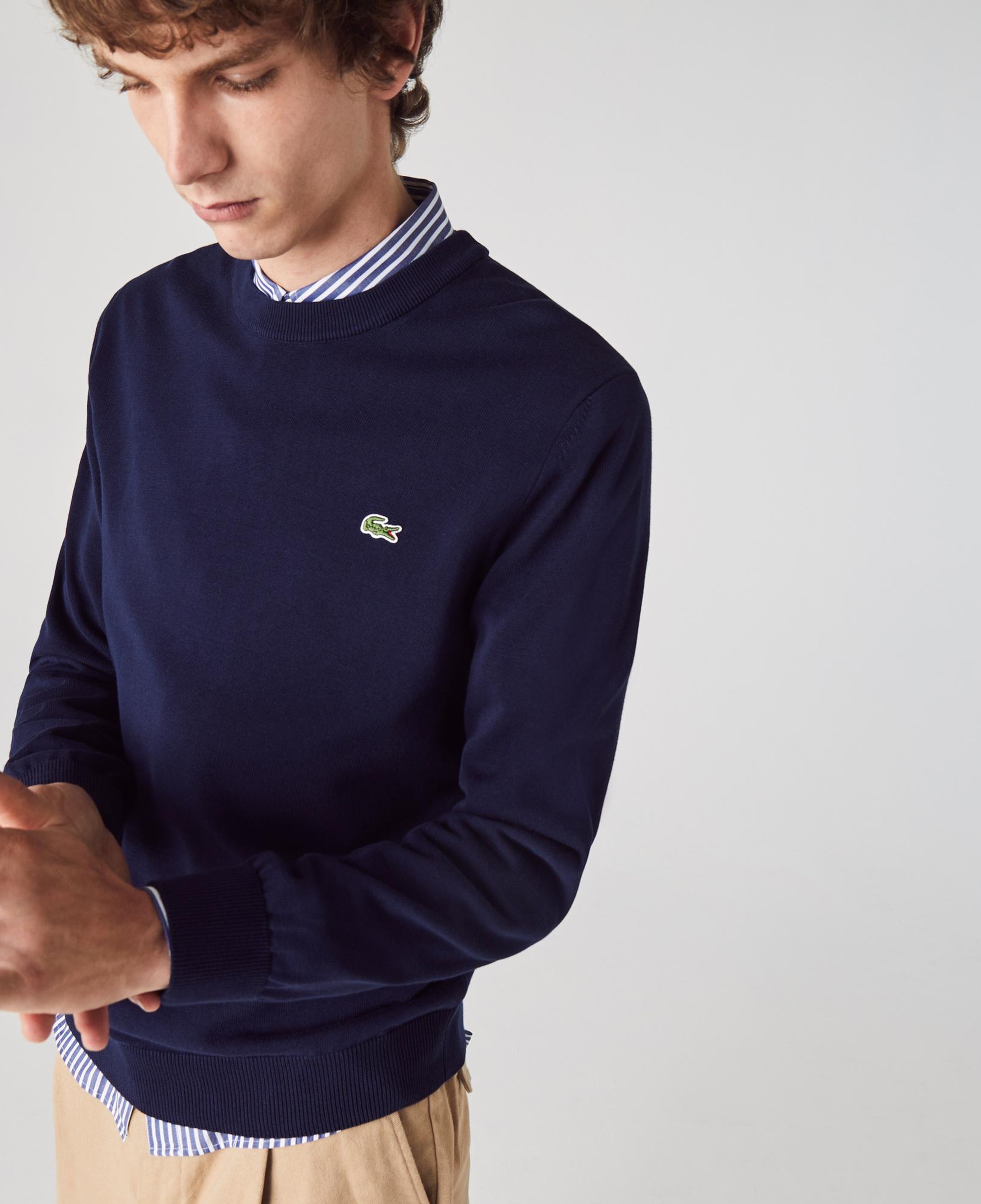 Lacoste Erkek Regular Fit Bisiklet Yaka Lacivert Kazak