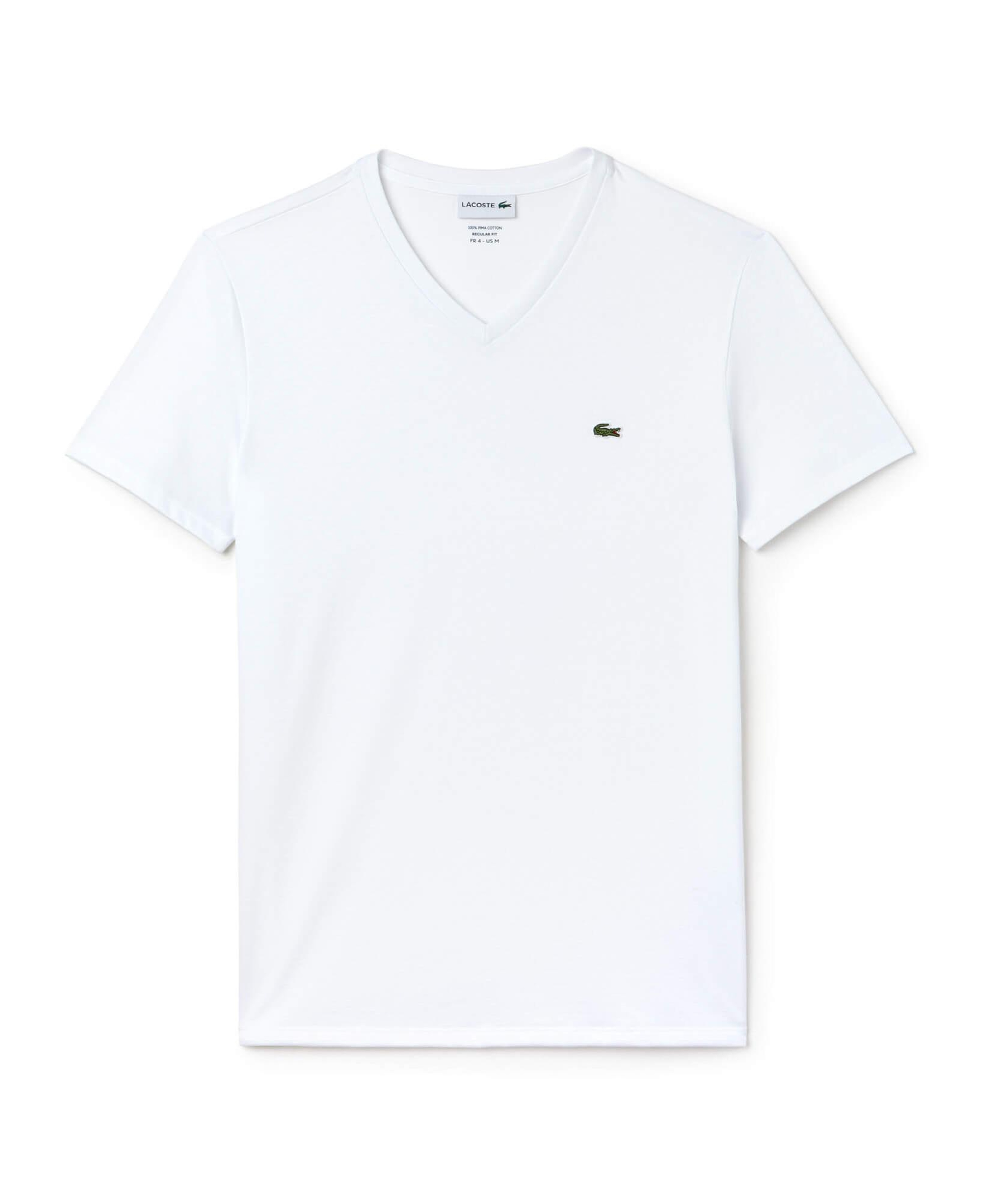 Erkek Regular Fit V Yaka Beyaz T-Shirt