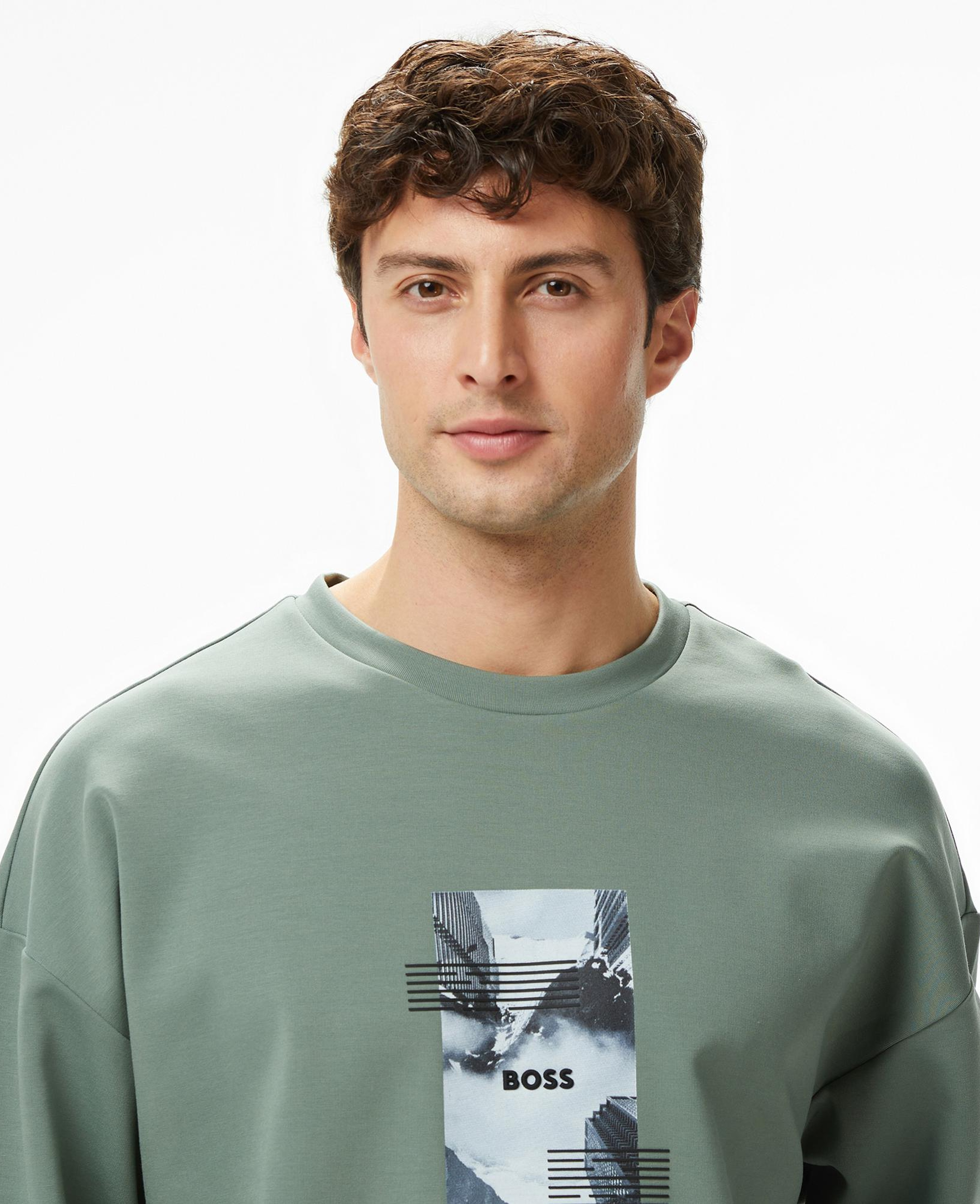 Boss Stenson Zone Erkek Yeşil Sweatshirt