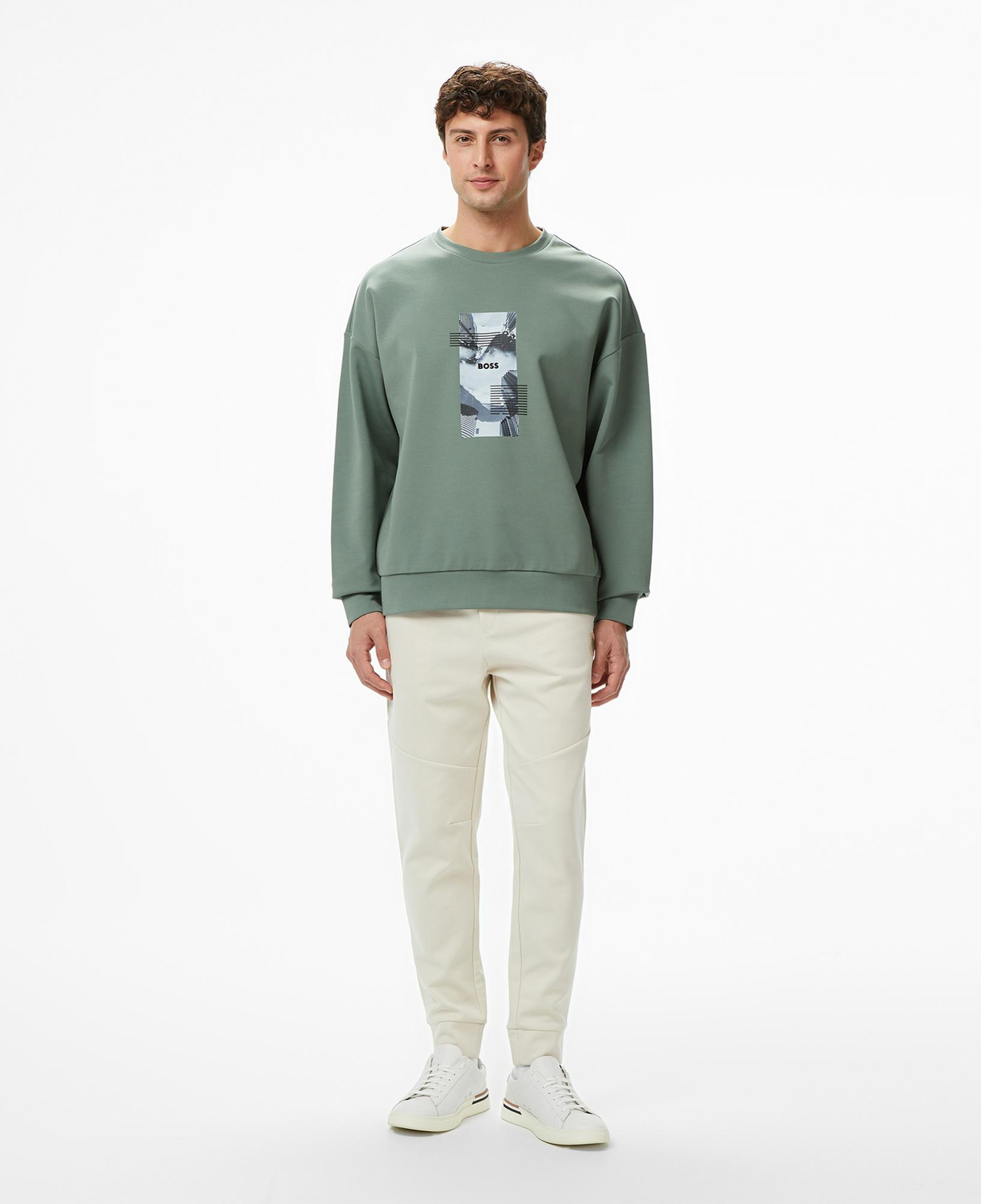 Boss Stenson Zone Erkek Yeşil Sweatshirt