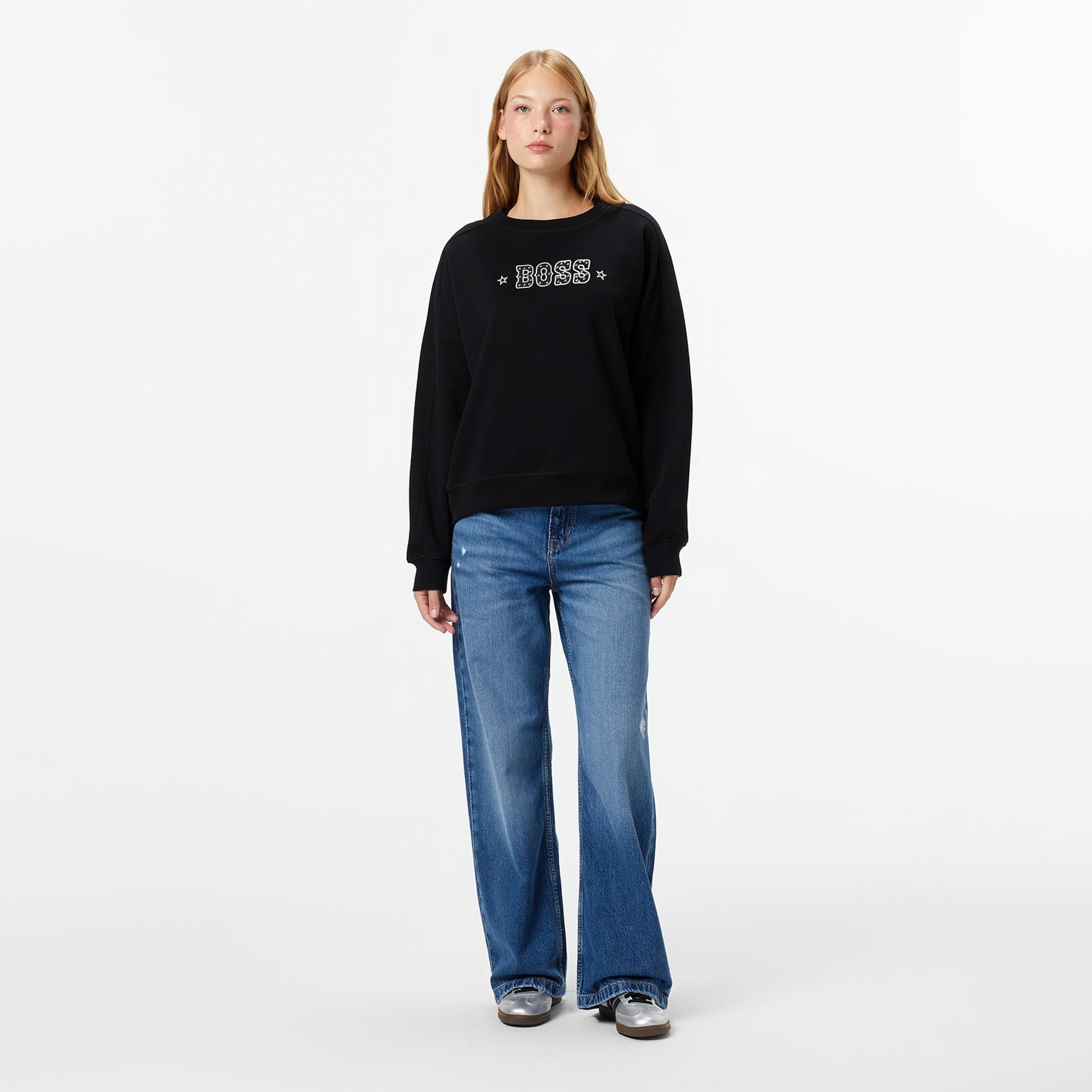 Boss Eland Kadın Siyah Sweatshirt