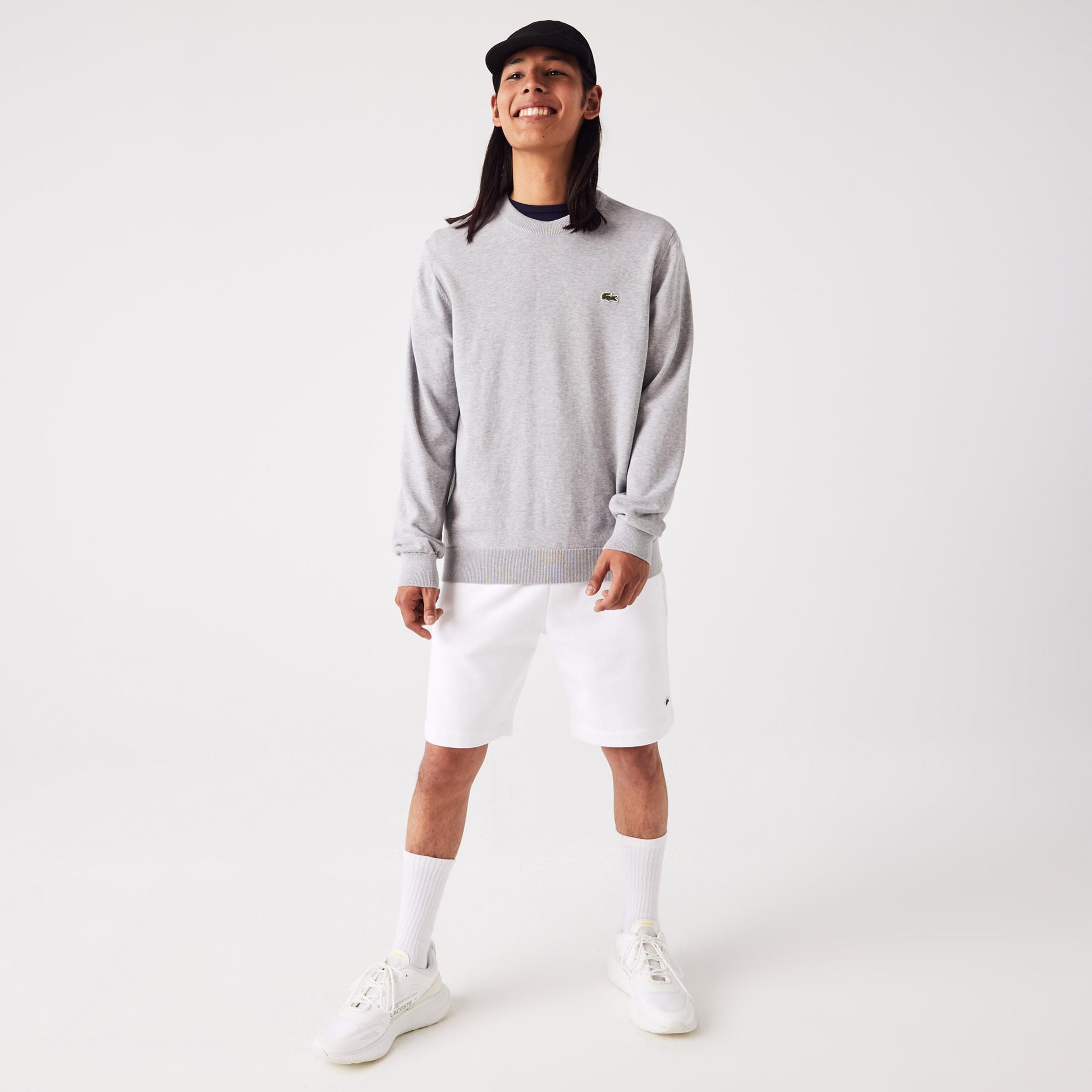 Erkek Regular Fit Bisiklet Yaka Organik Pamuk Gri Kazak