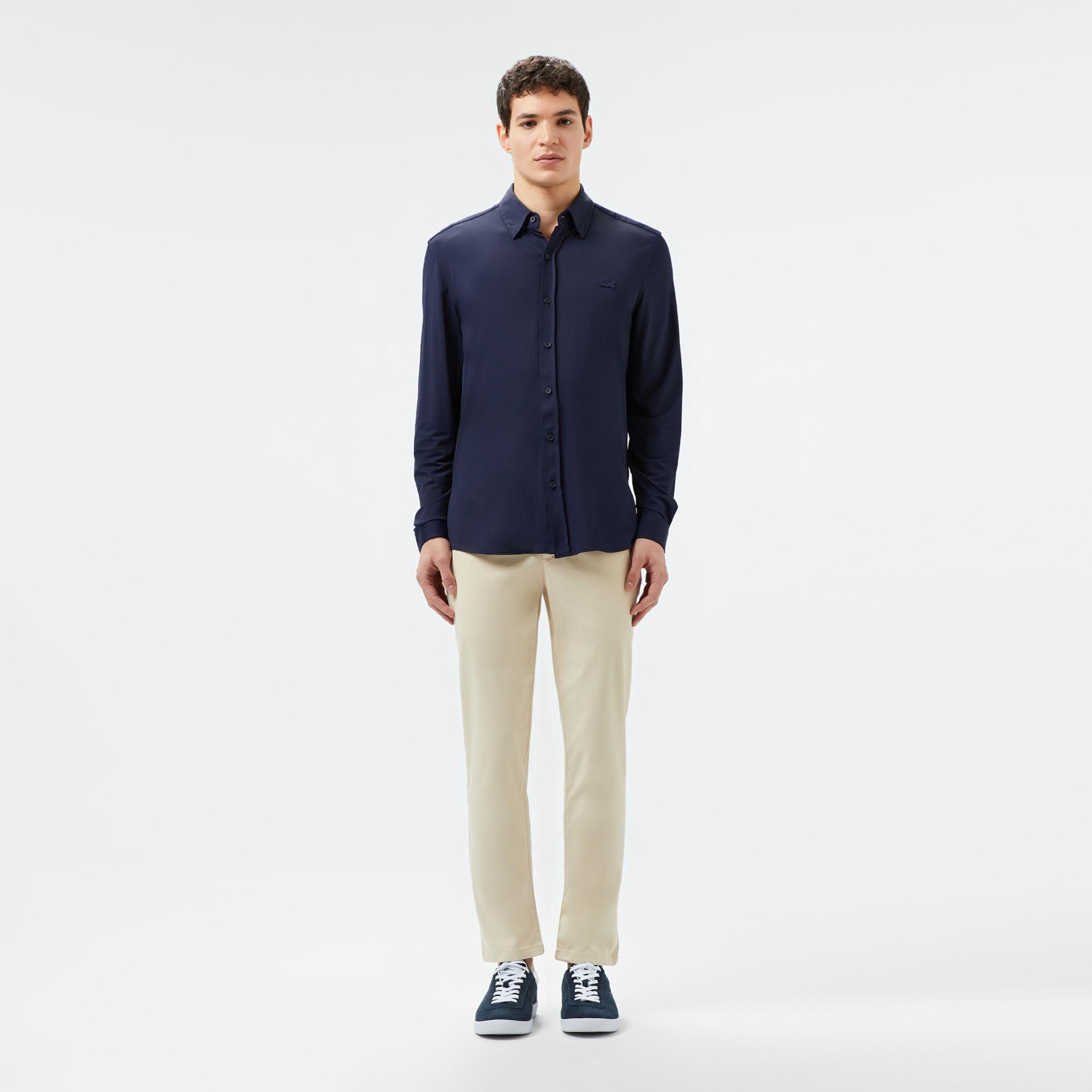 Lacoste Erkek Slim Fit Lacivert Gömlek