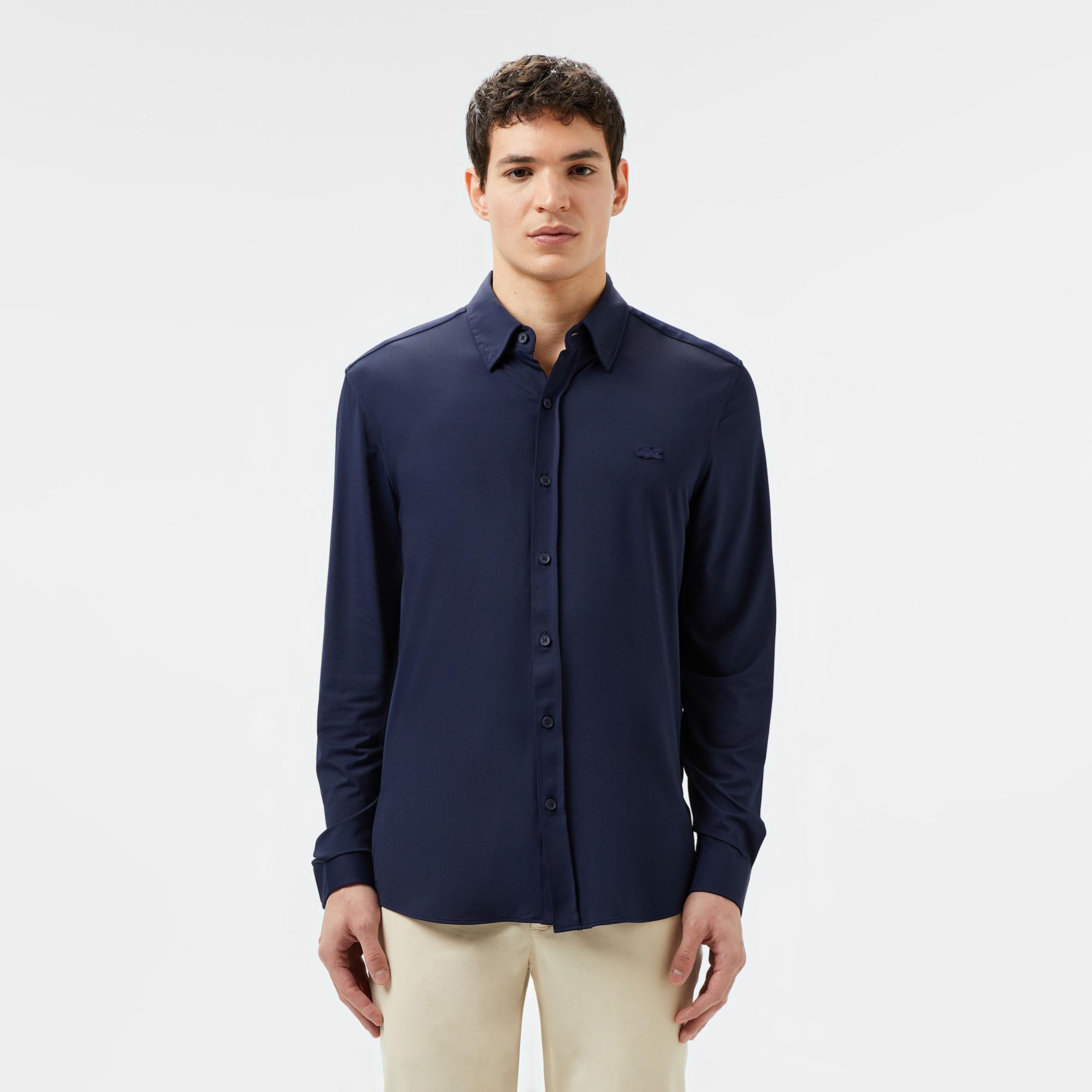 Lacoste Erkek Slim Fit Lacivert Gömlek