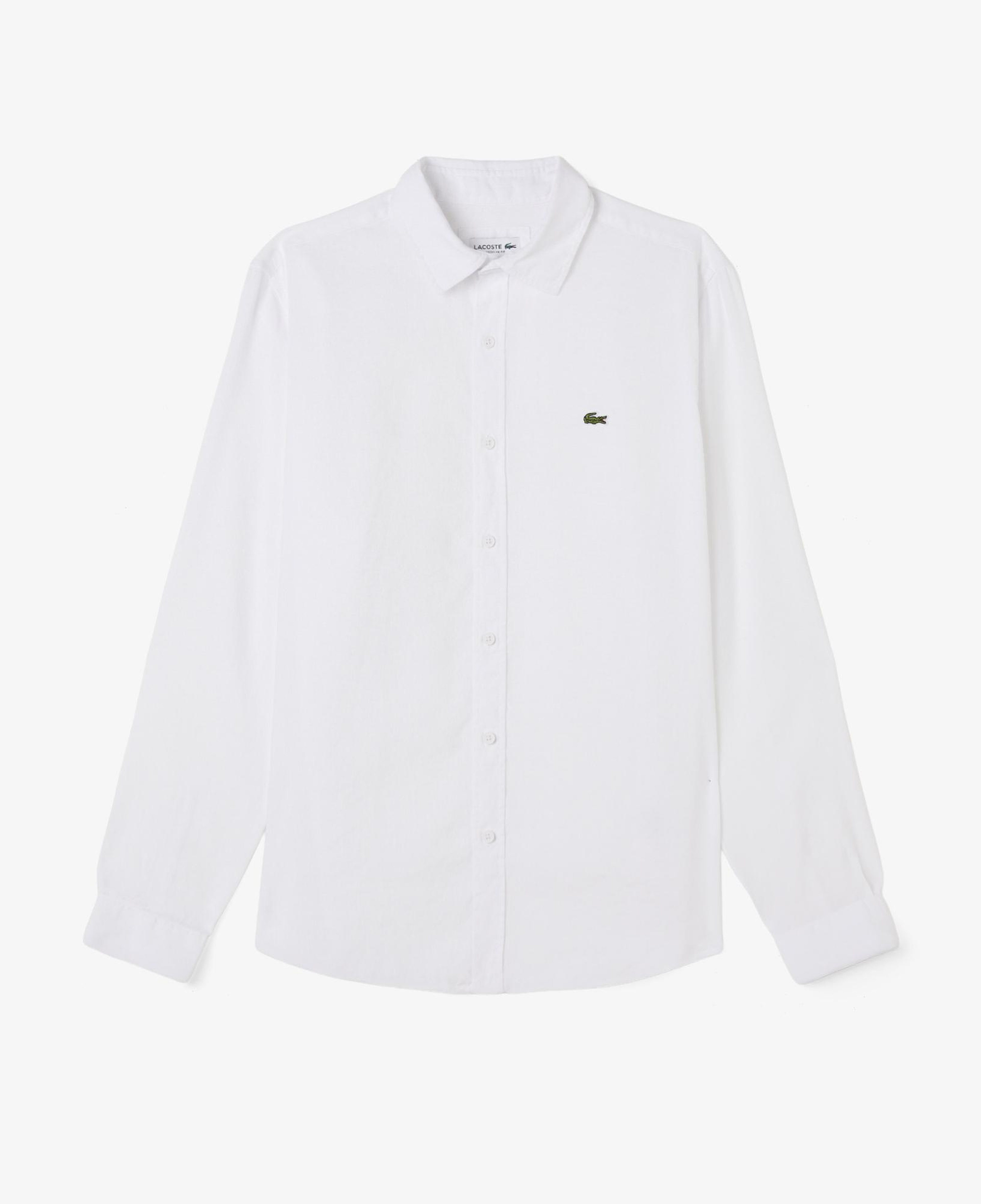 Lacoste Erkek Regular Fit Keten Beyaz Gömlek