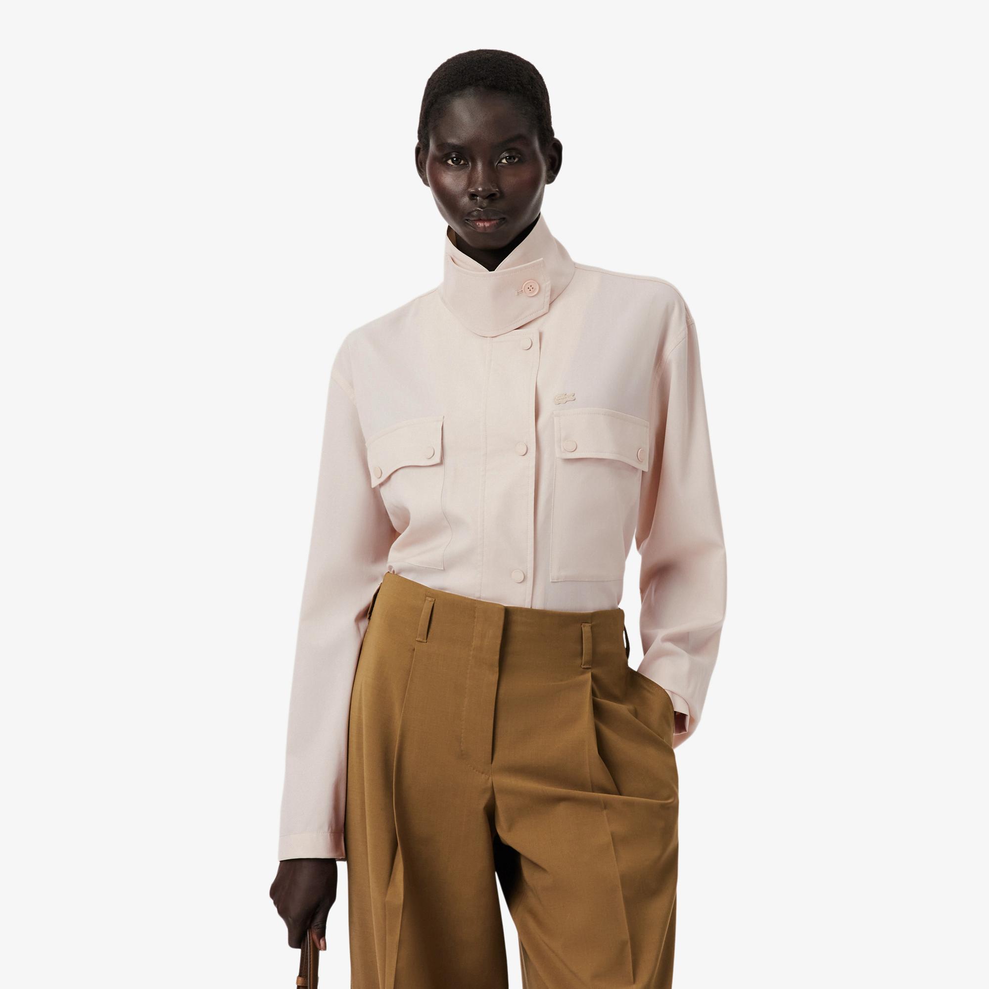 Lacoste Runway Kadın Dik Yaka Kahverengi Ceket