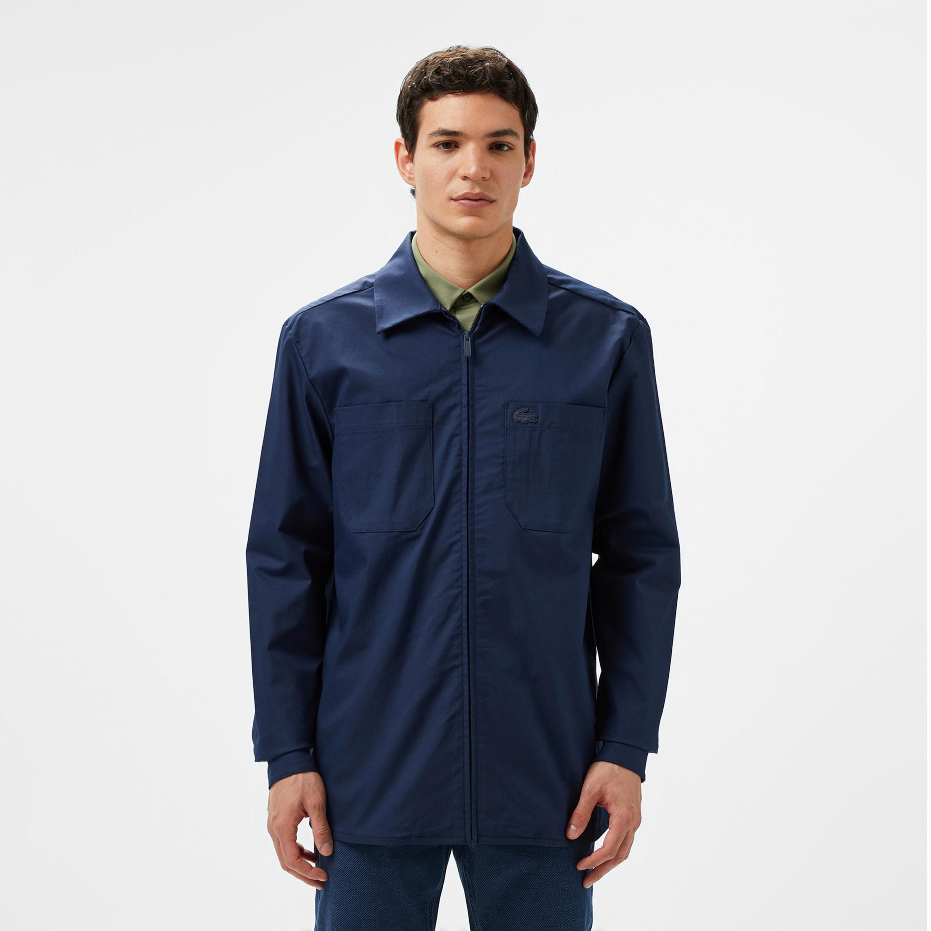 Lacoste Erkek Regular Fit Gömlek Yaka Lacivert Ceket