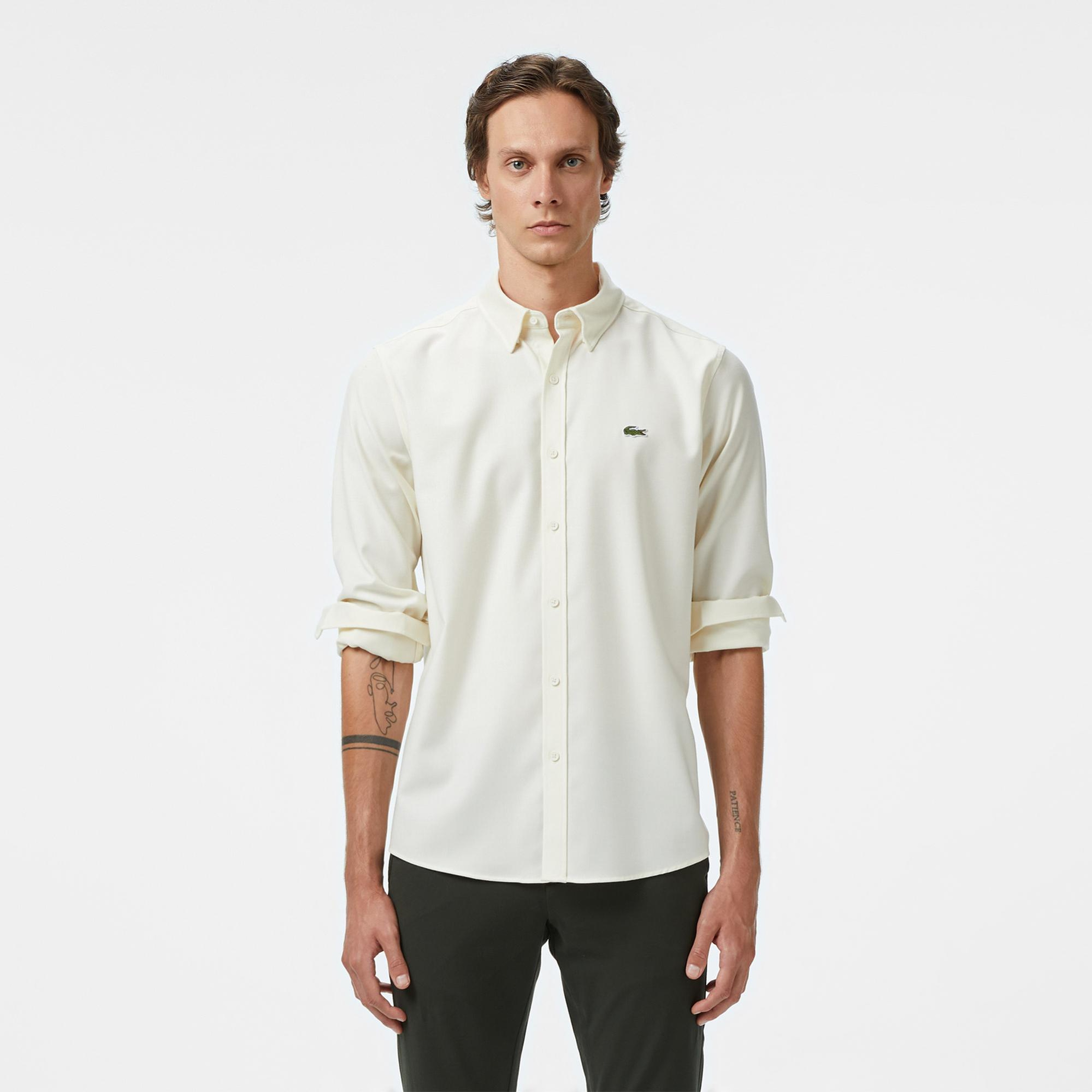 Lacoste Erkek Regular Fit Beyaz Gömlek