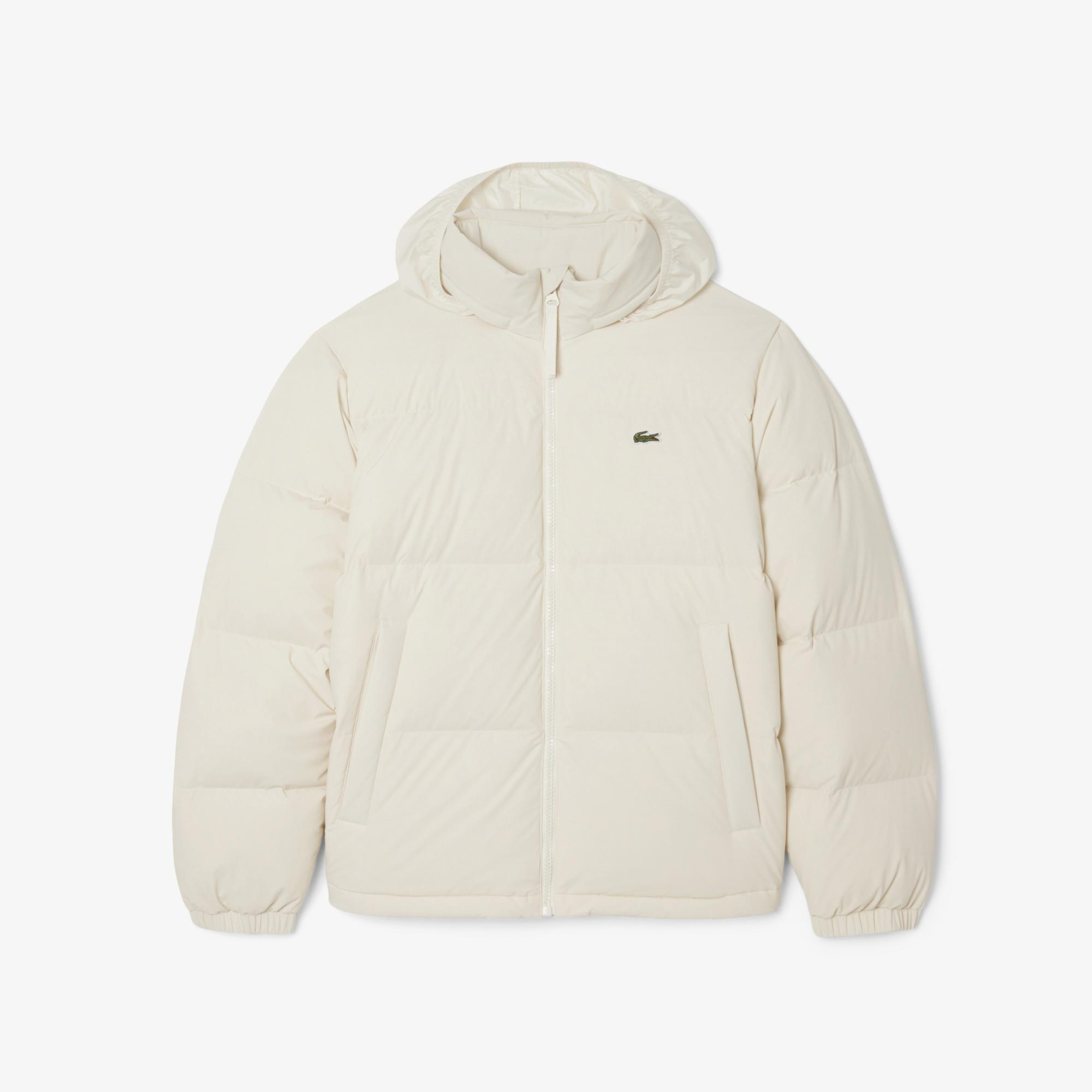 Lacoste Erkek Relaxed Fit Kapüşonlu Krem Mont