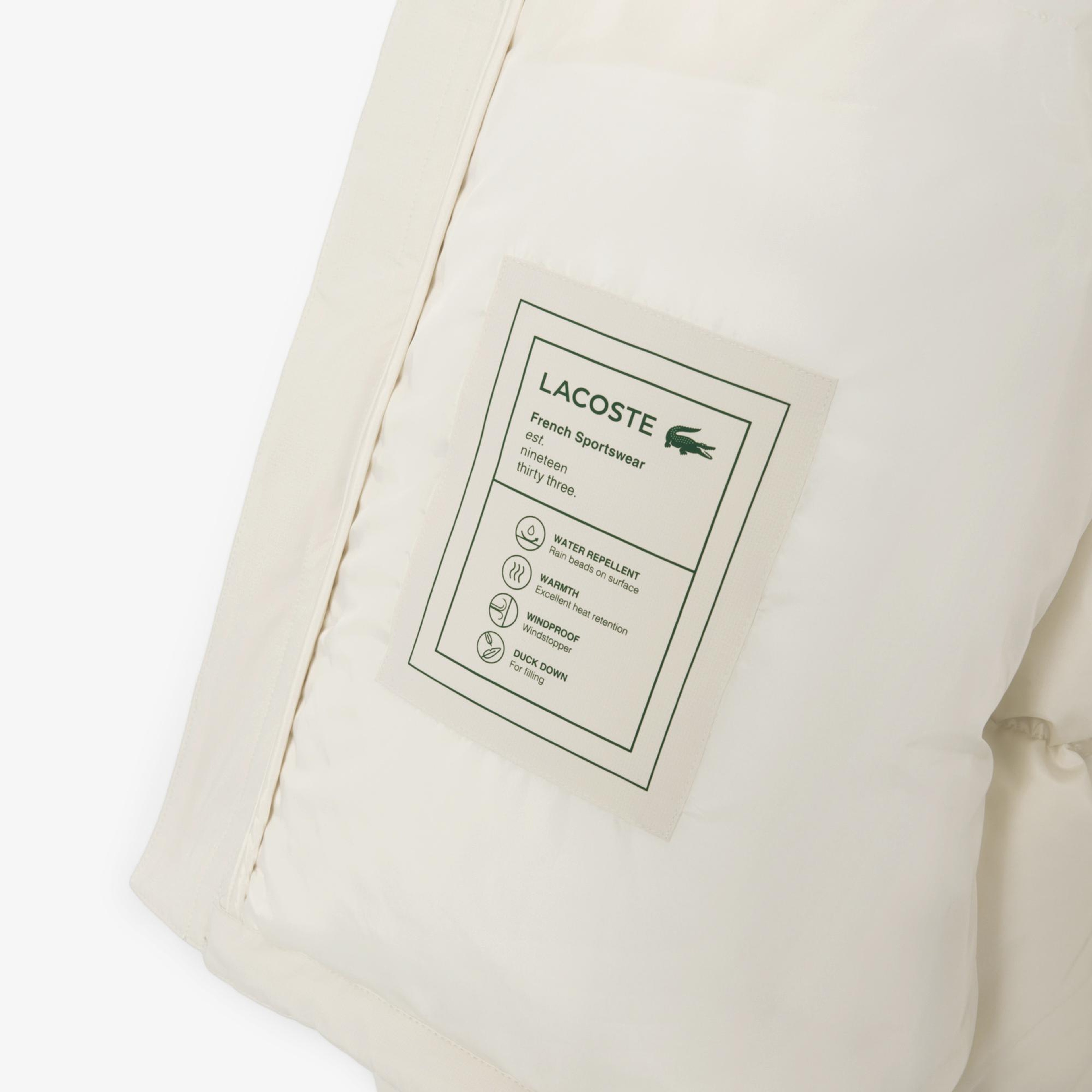 Lacoste Erkek Relaxed Fit Kapüşonlu Krem Mont