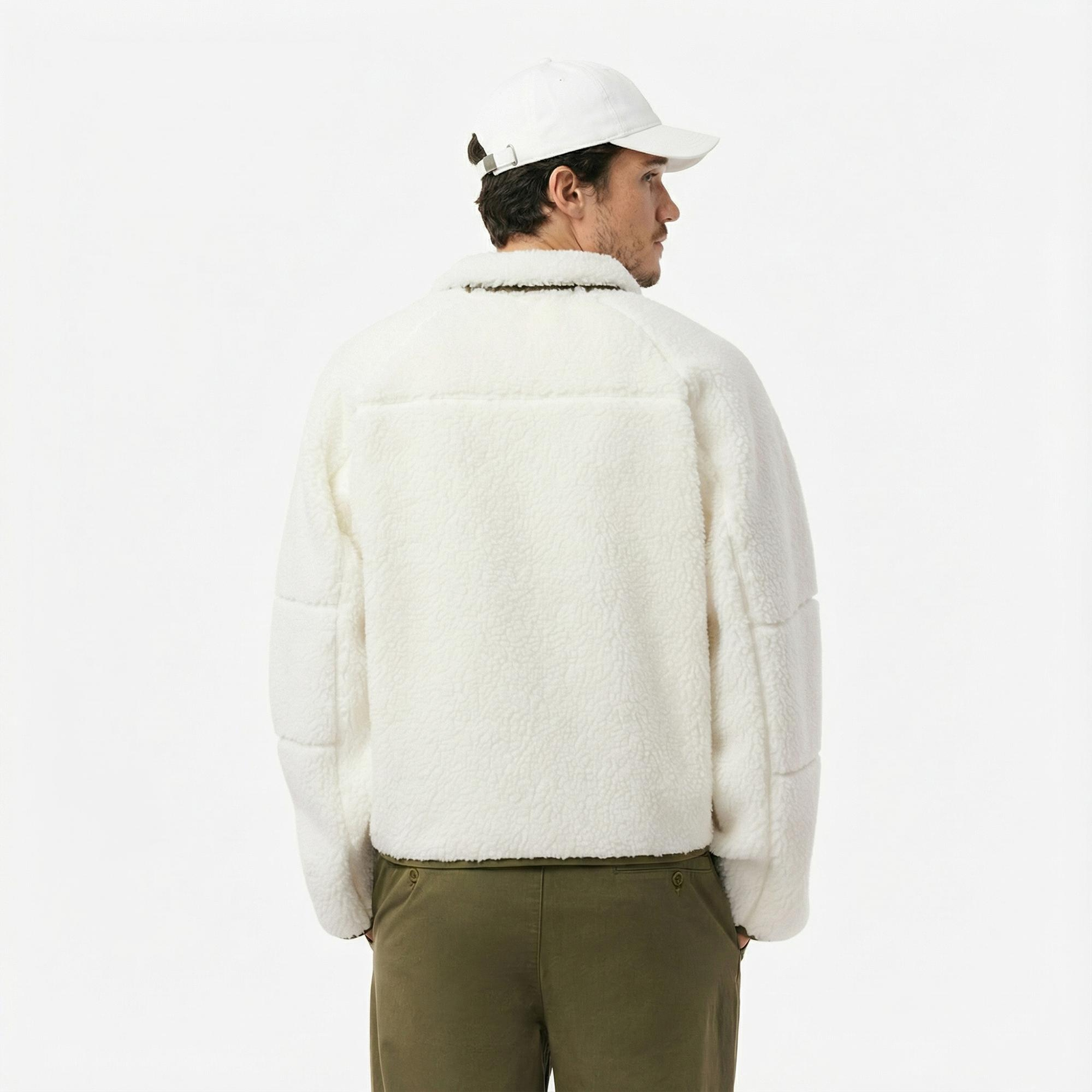 Lacoste Erkek Regular Fit Fermuarlı Renk Bloklu Beyaz Mont