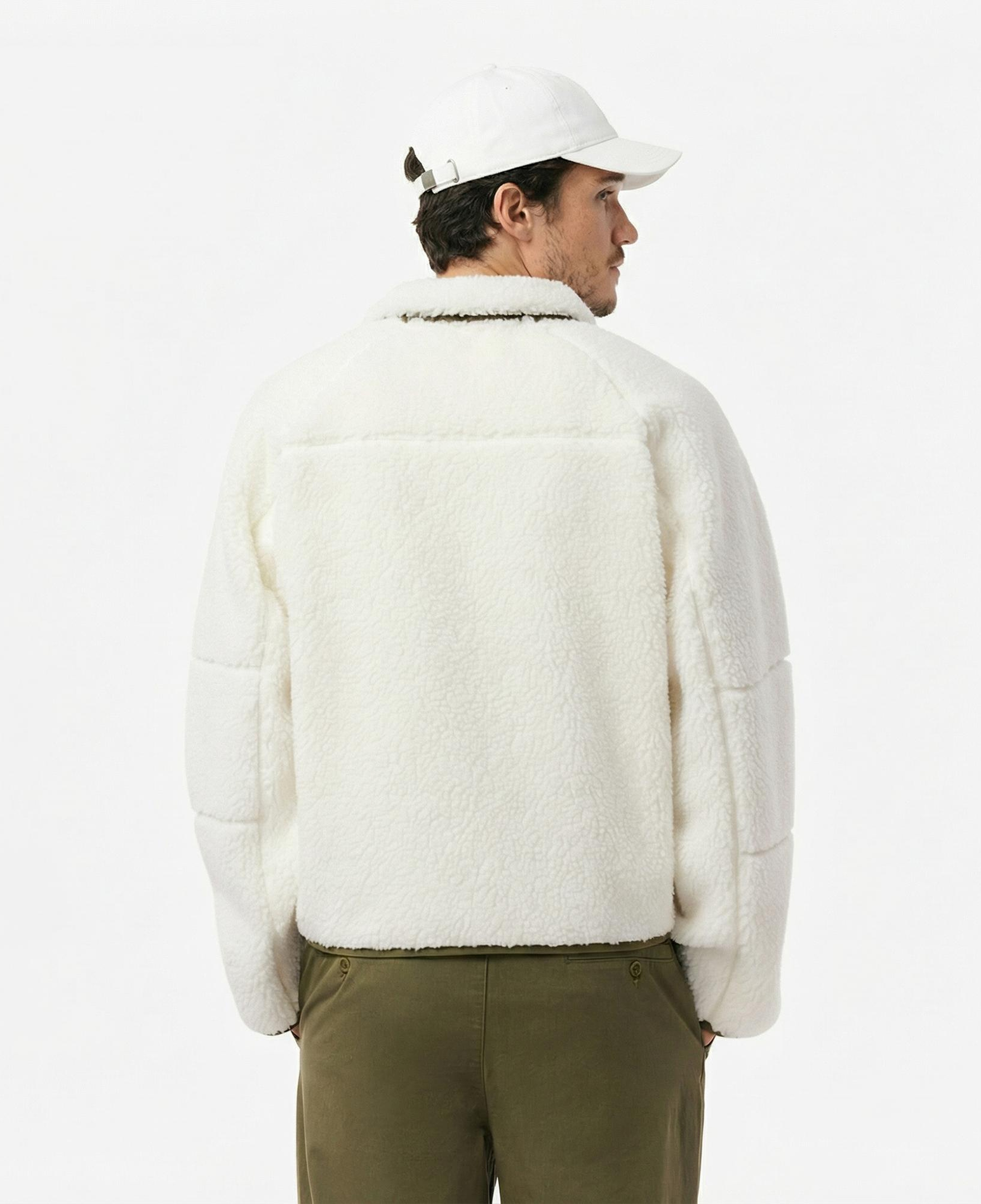 Lacoste Erkek Regular Fit Fermuarlı Renk Bloklu Beyaz Mont