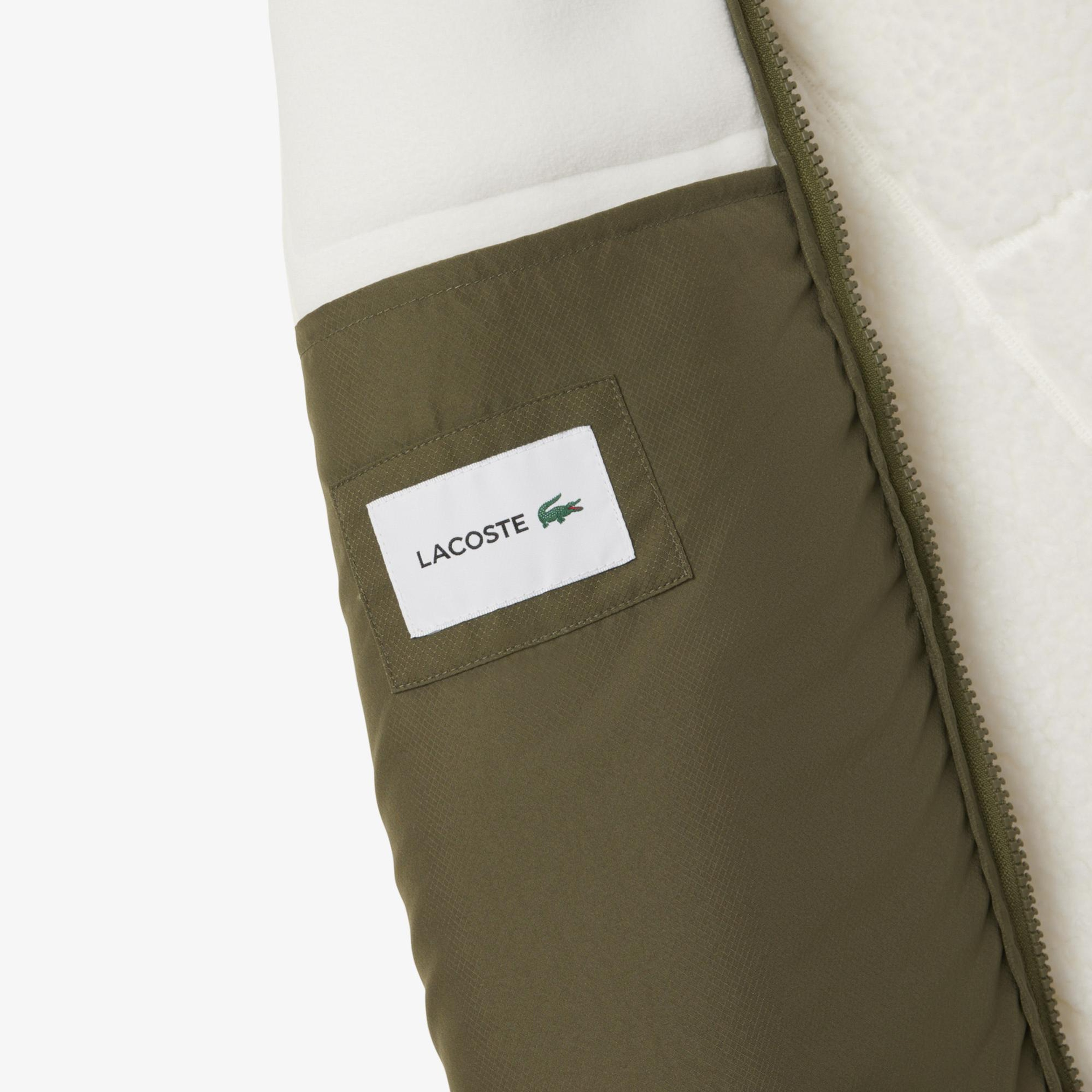 Lacoste Erkek Regular Fit Fermuarlı Renk Bloklu Beyaz Mont