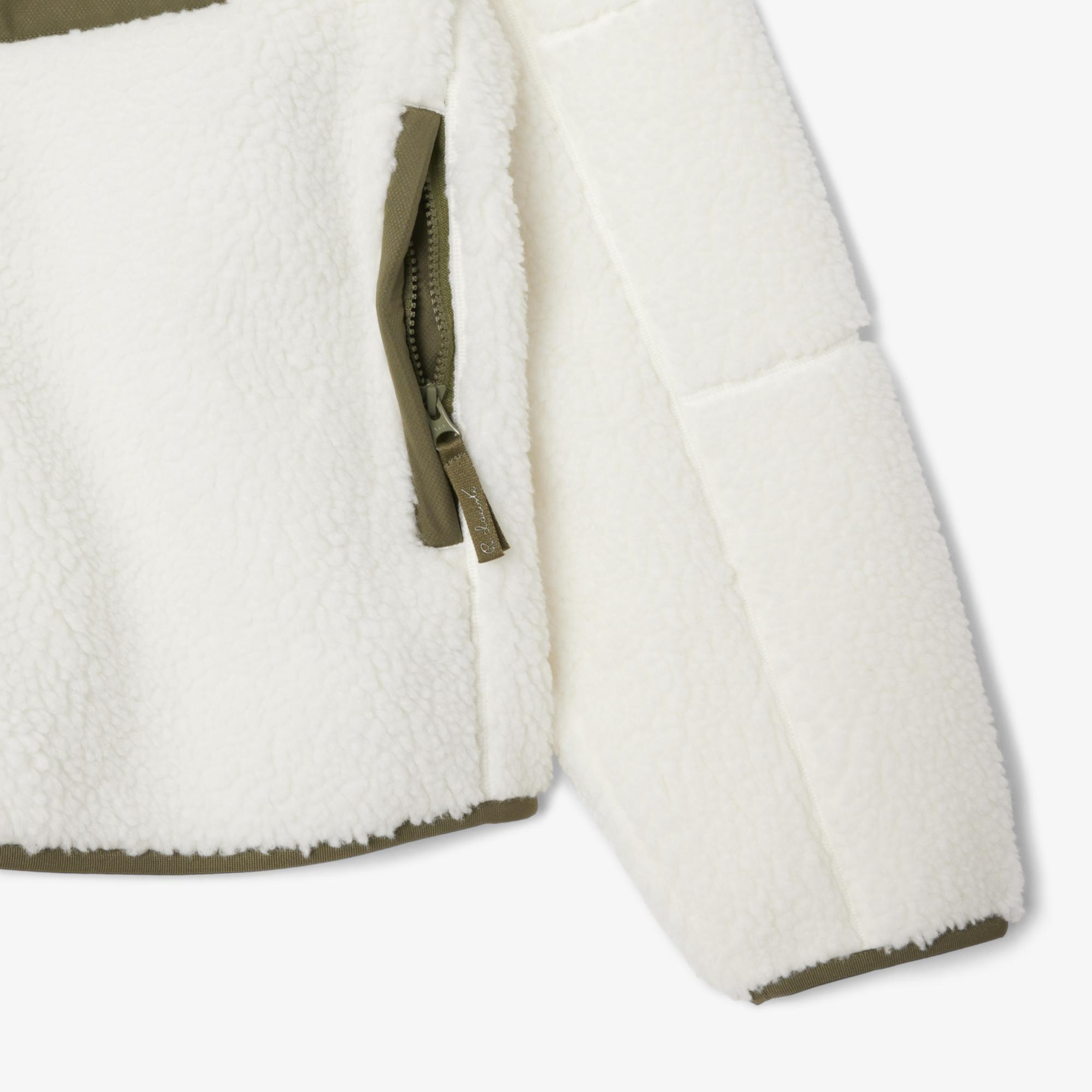 Lacoste Erkek Regular Fit Fermuarlı Renk Bloklu Beyaz Mont