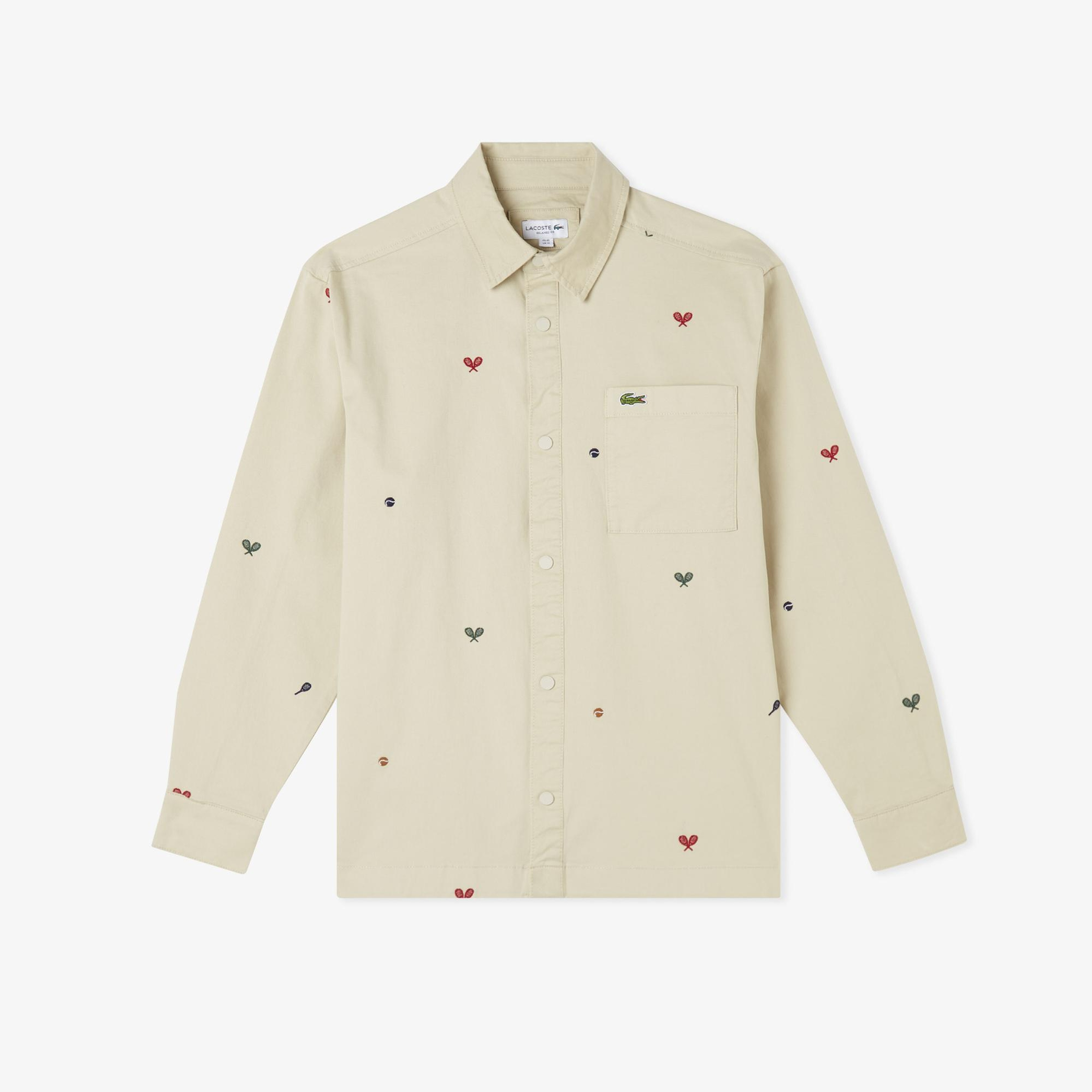 Lacoste Erkek Regular Fit Desenli Bej Gömlek