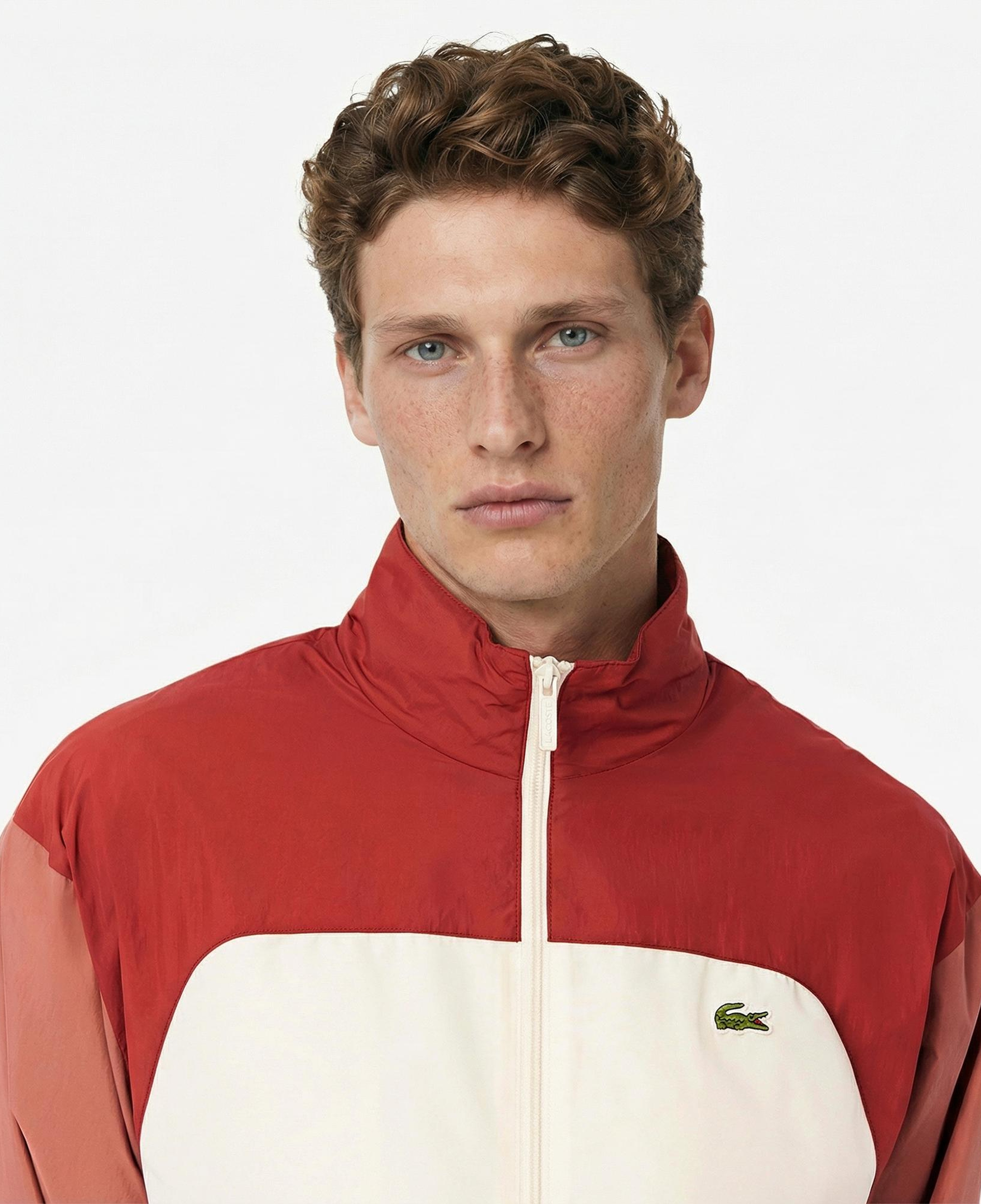 Lacoste Erkek Dik Yaka Renk Bloklu Bordo Ceket