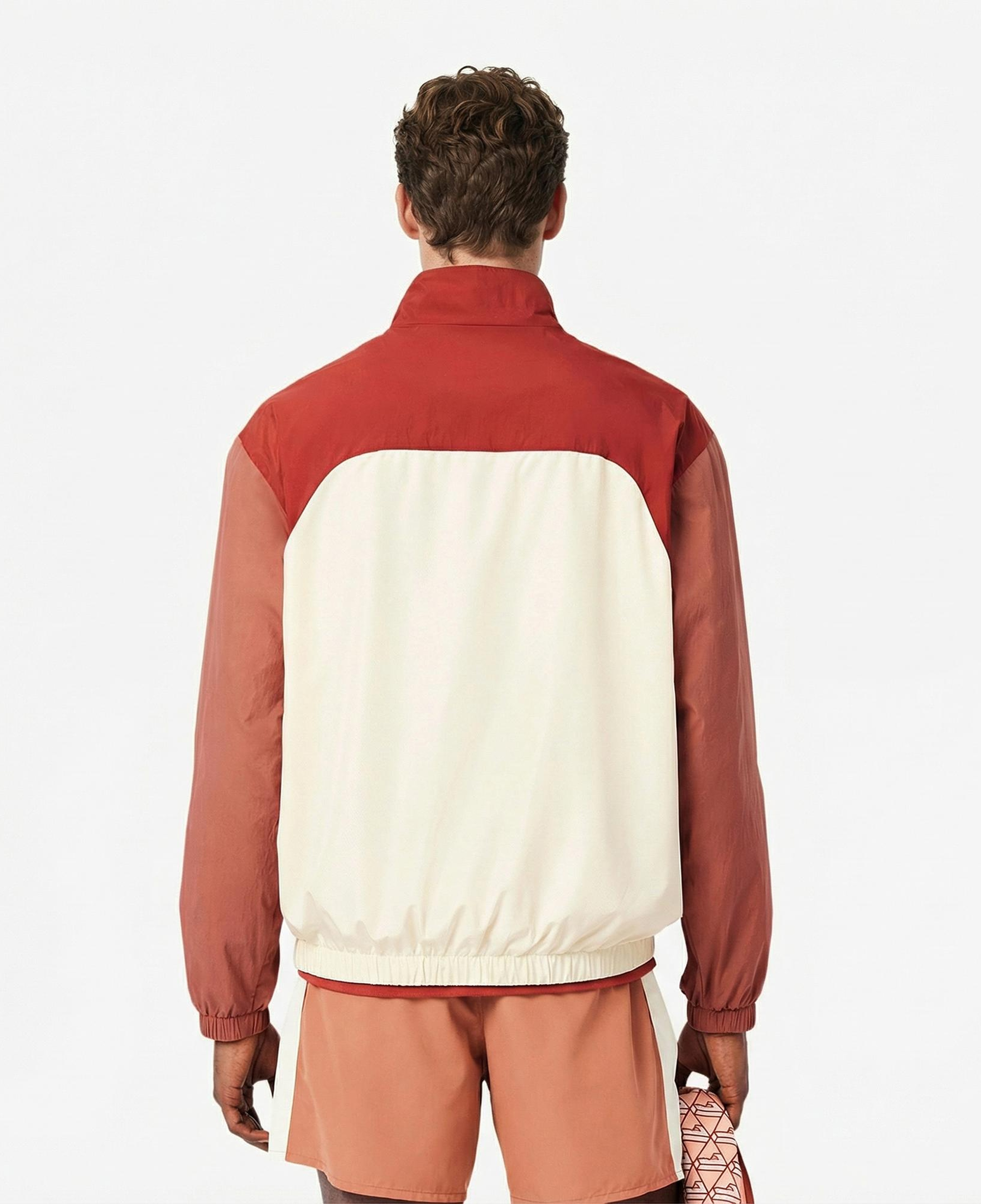 Lacoste Erkek Dik Yaka Renk Bloklu Bordo Ceket