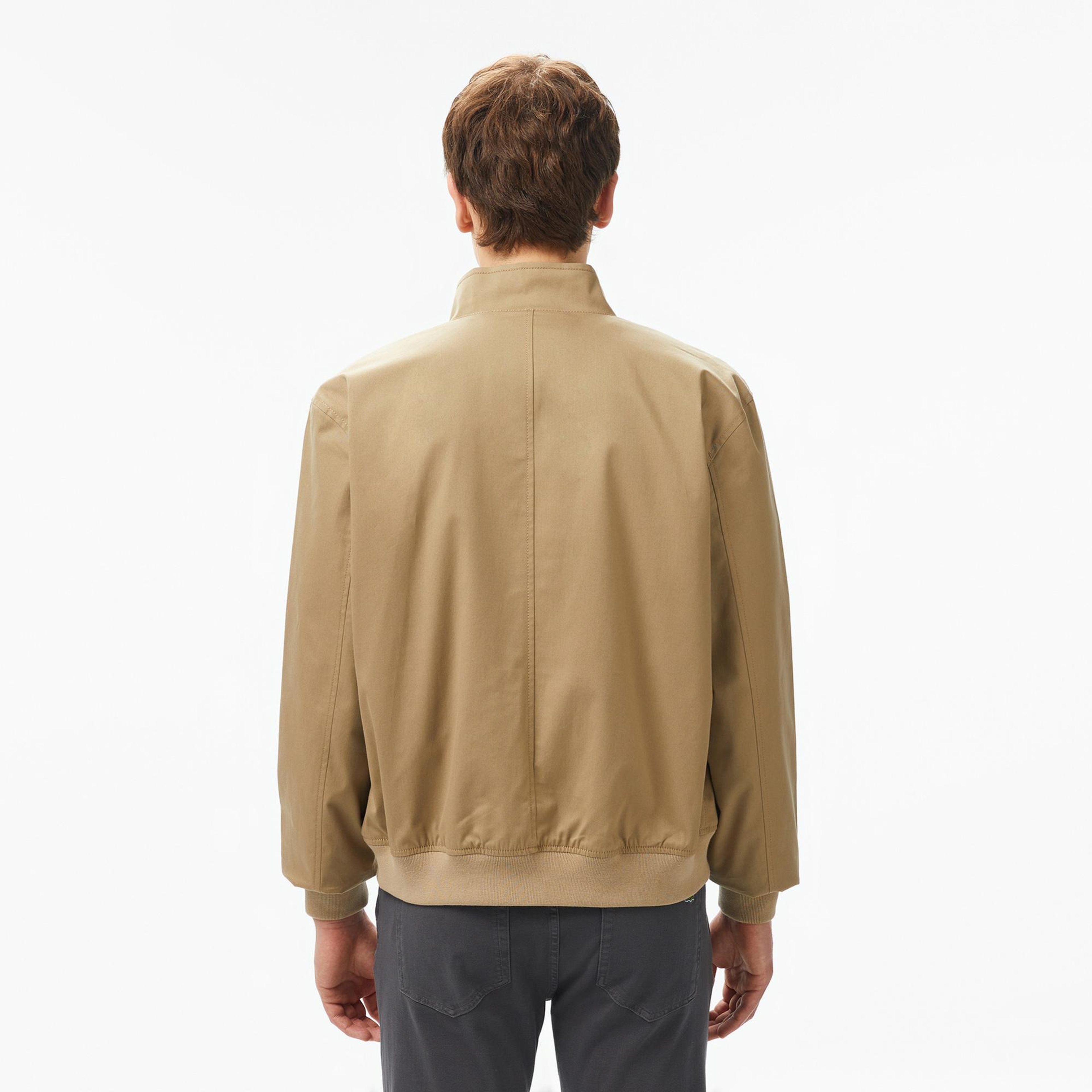 Lacoste Erkek Regular Fit Dik Yaka Su Geçirmez Bej Ceket