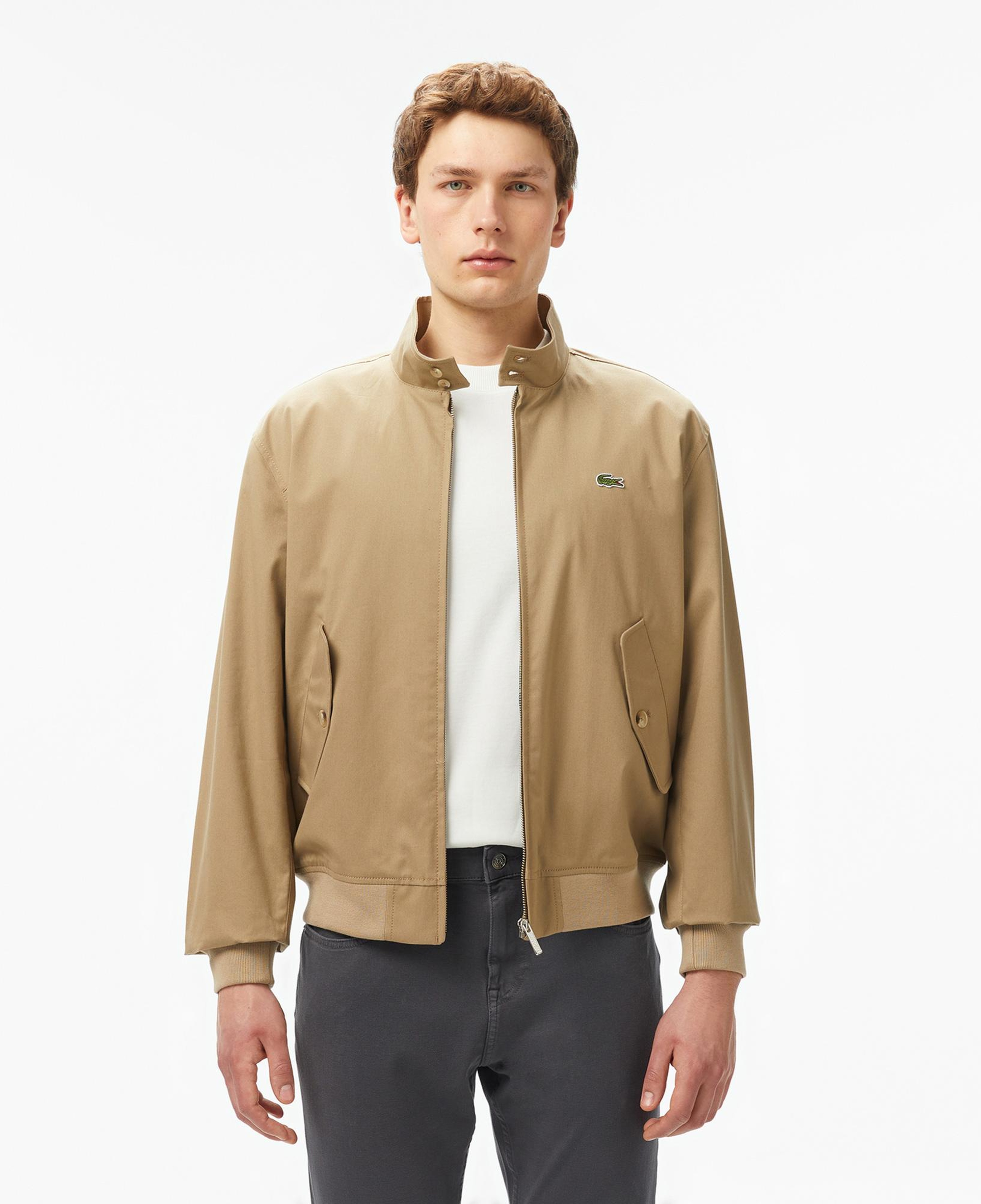 Lacoste Erkek Regular Fit Dik Yaka Su Geçirmez Bej Ceket
