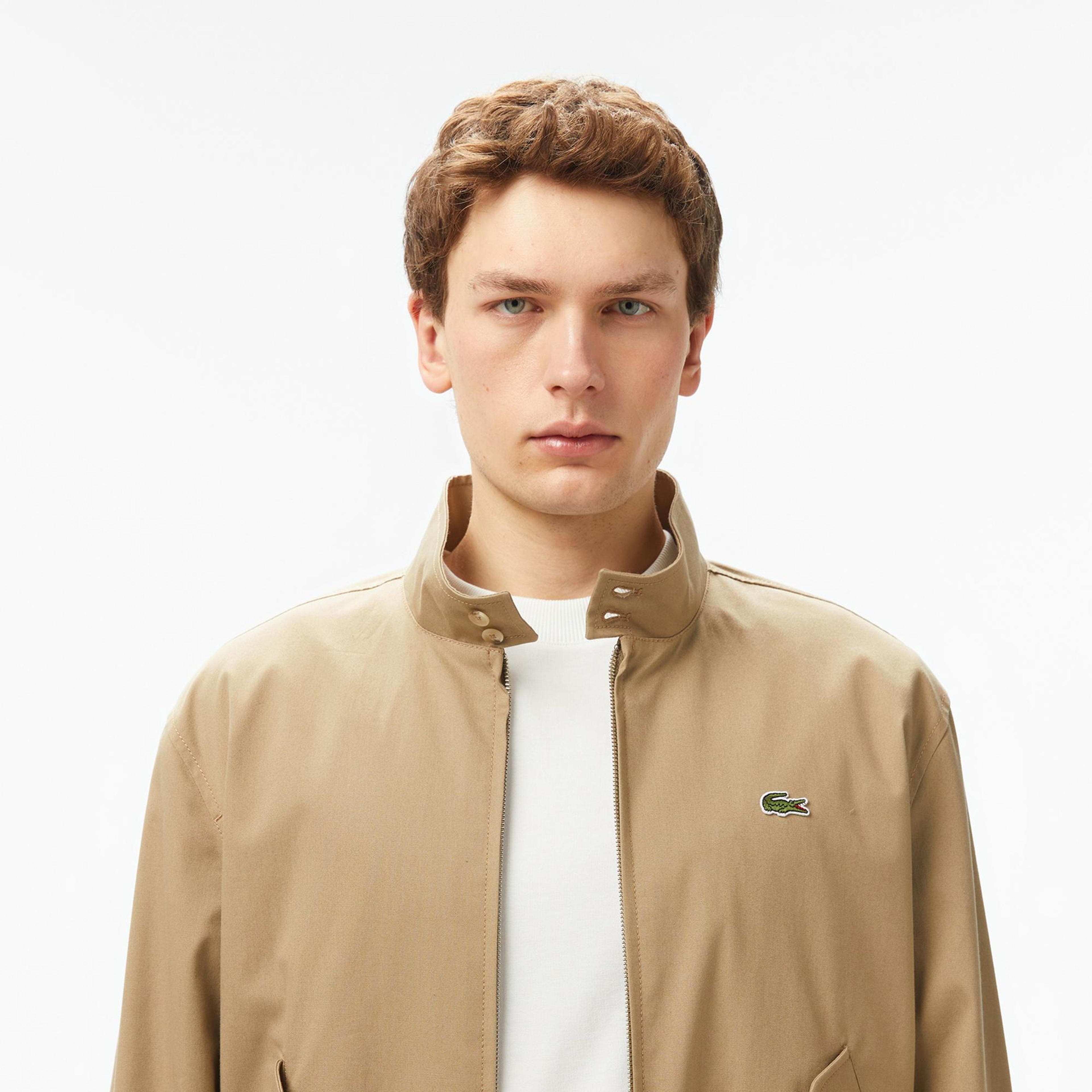 Lacoste Erkek Regular Fit Dik Yaka Su Geçirmez Bej Ceket