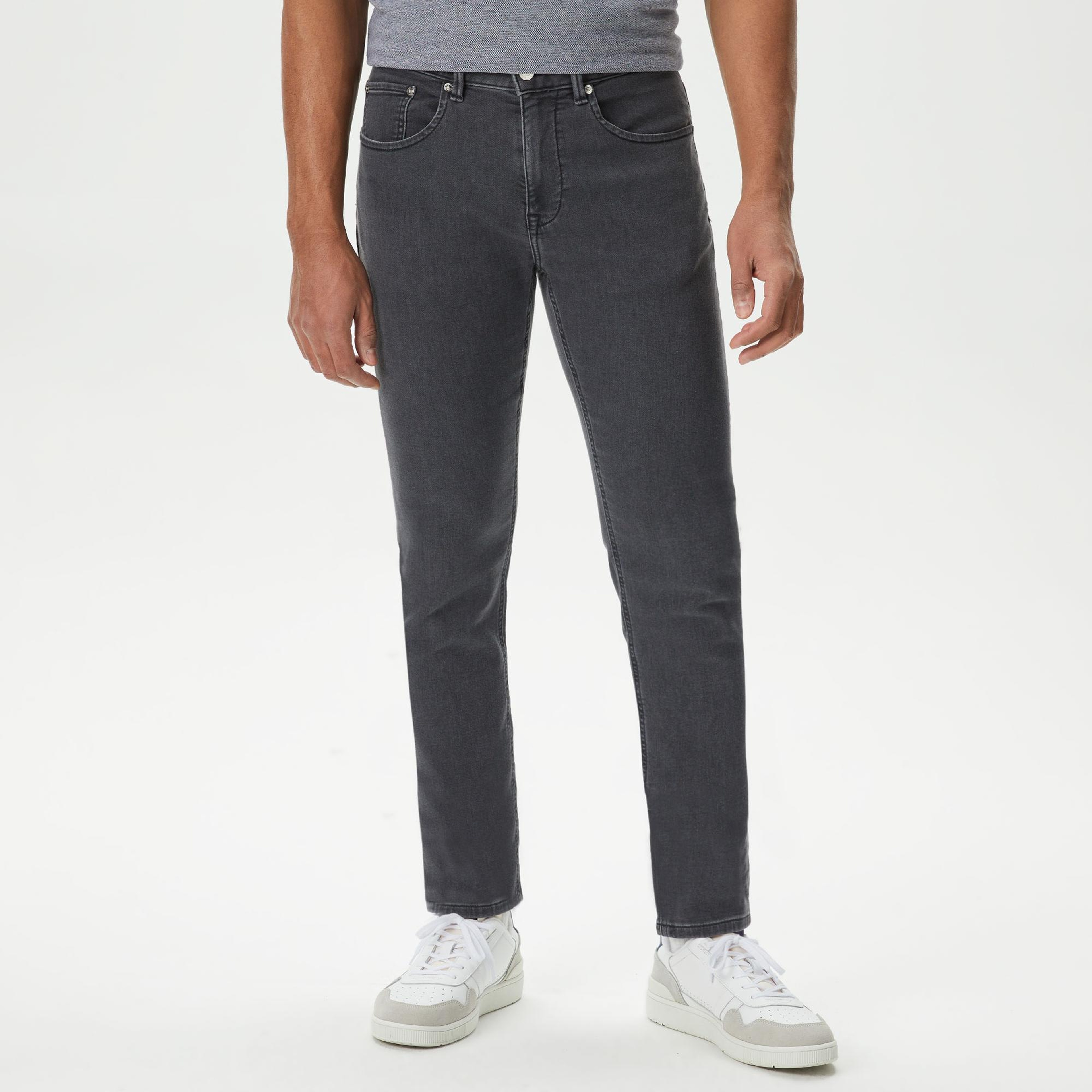Lacoste Erkek Slim Fit Gri Jean Pantolon